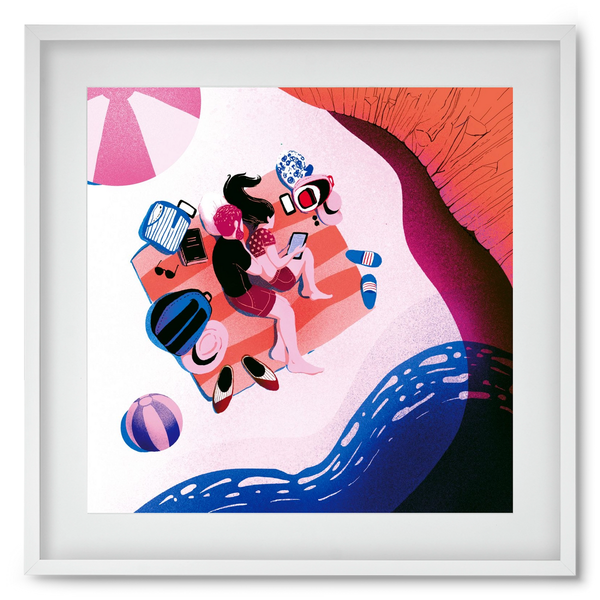 Summer vibes, 50x50 cm (40x40 cm), Fehér keret, paszpartuval