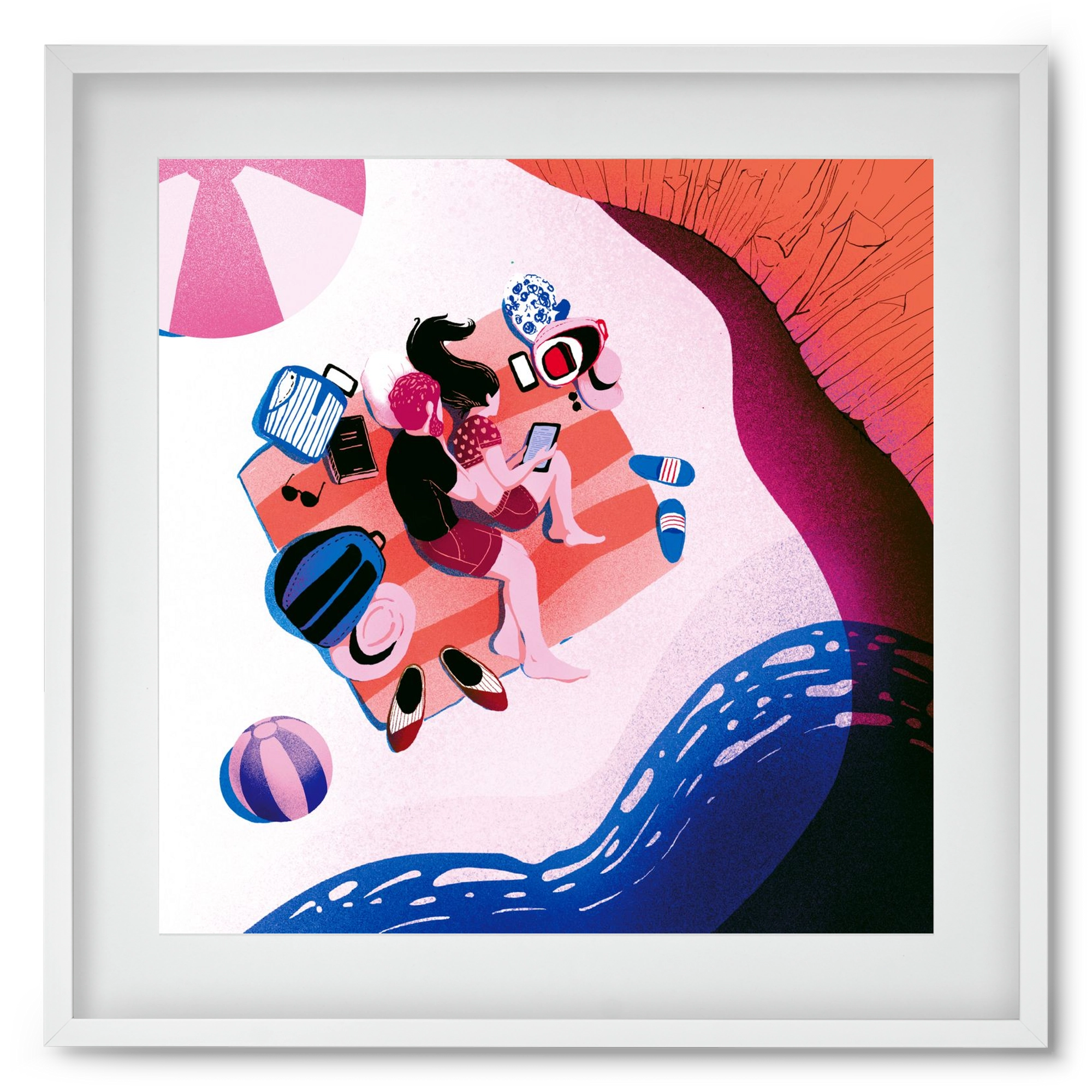 Summer vibes, 50x50 cm (40x40 cm), Fehér keret, paszpartuval