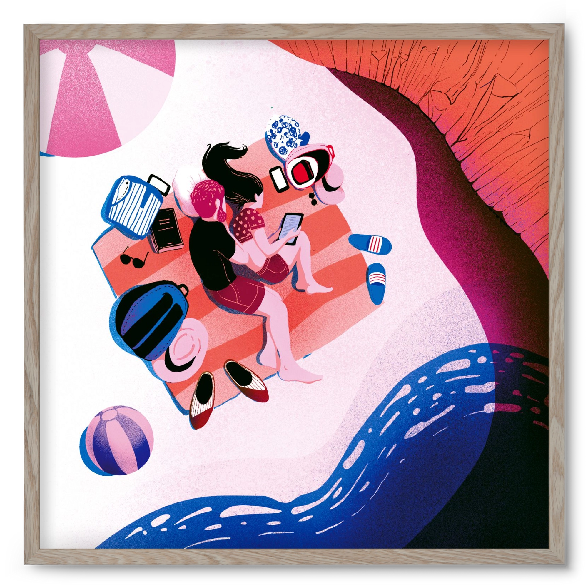 Summer vibes, 50x50 cm (50x50 cm), Tölgy keret