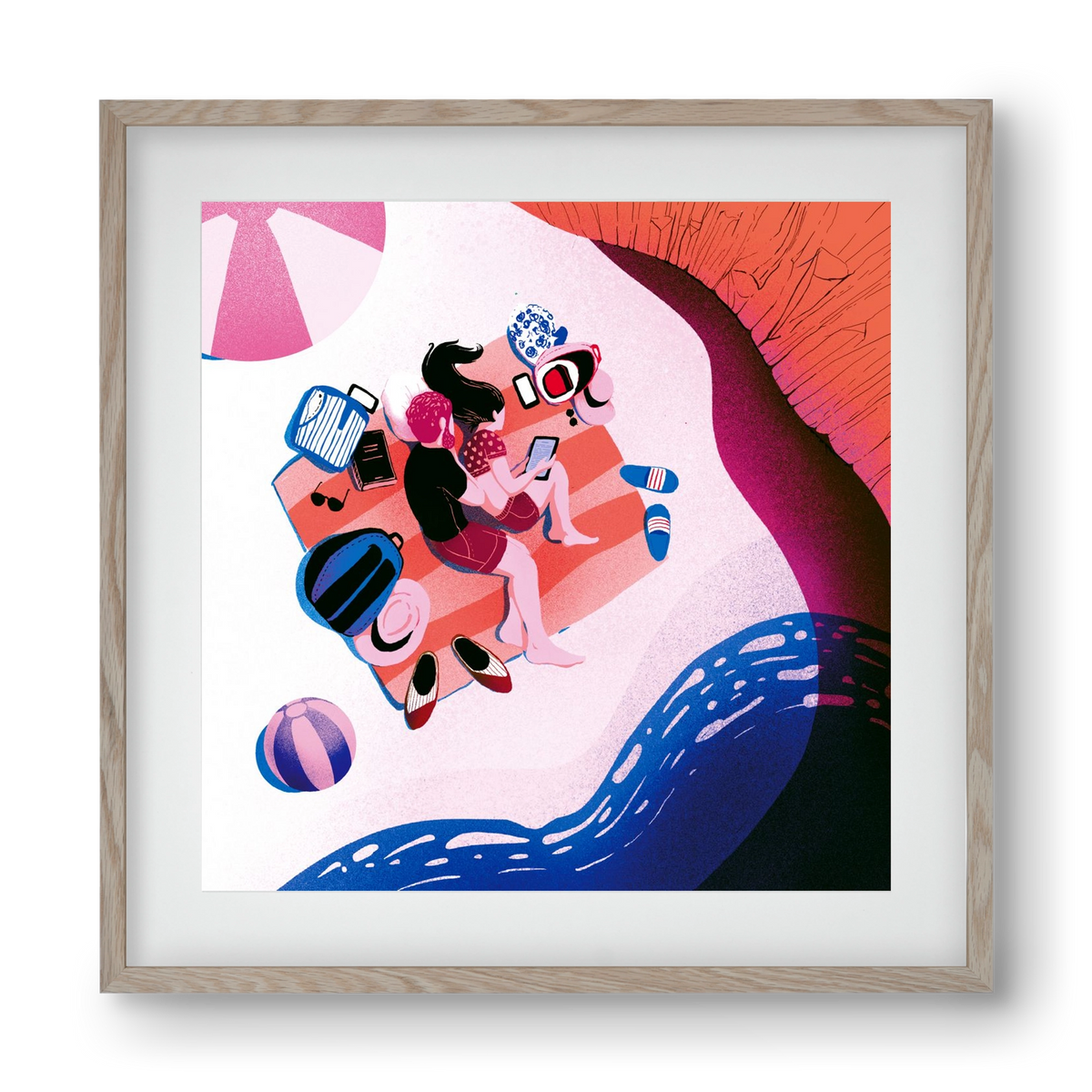 Summer vibes, 40x40 cm (30x30 cm), Tölgy keret, paszpartuval