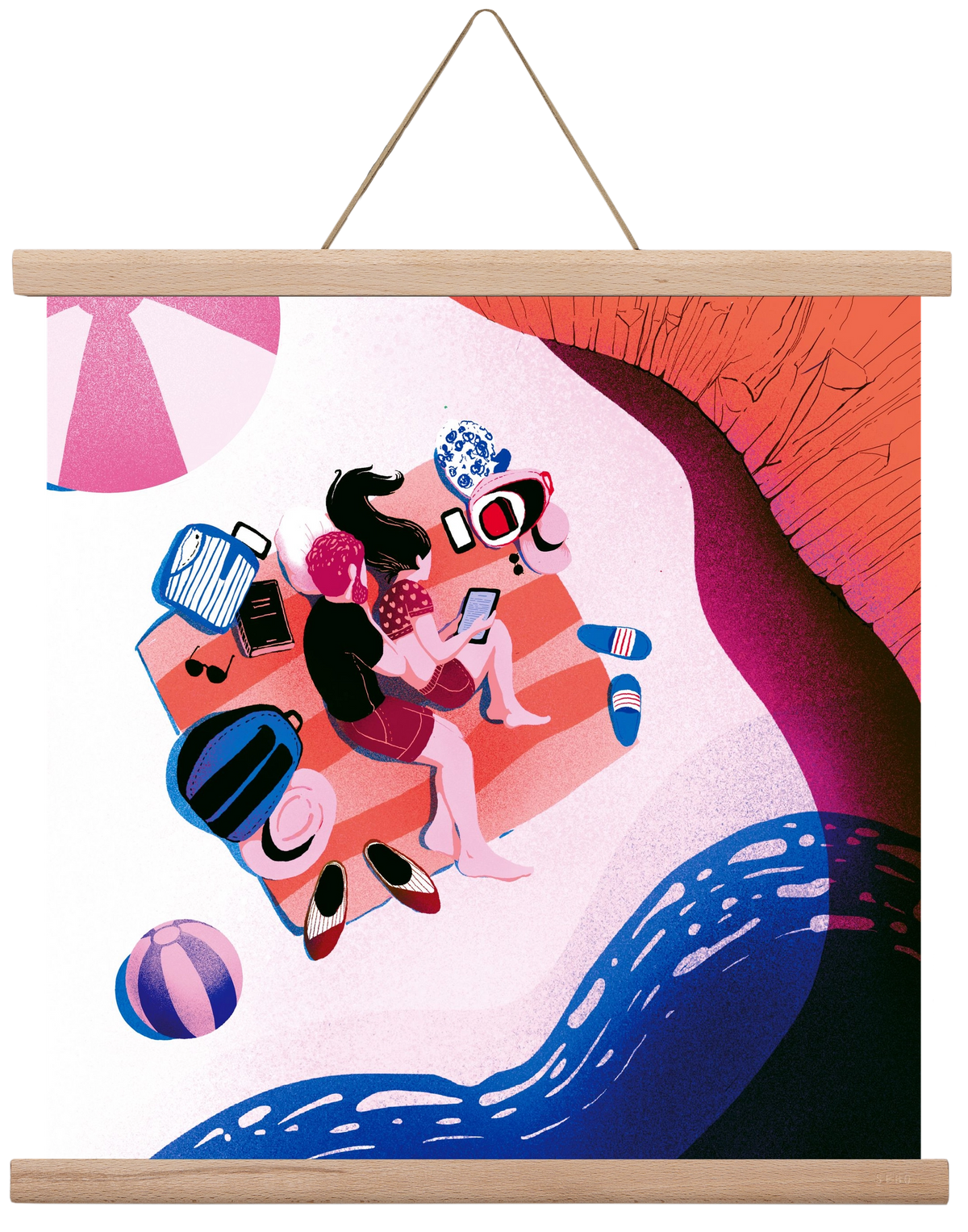 Summer vibes, 40x40 cm (40x40 cm), Tölgy akasztó