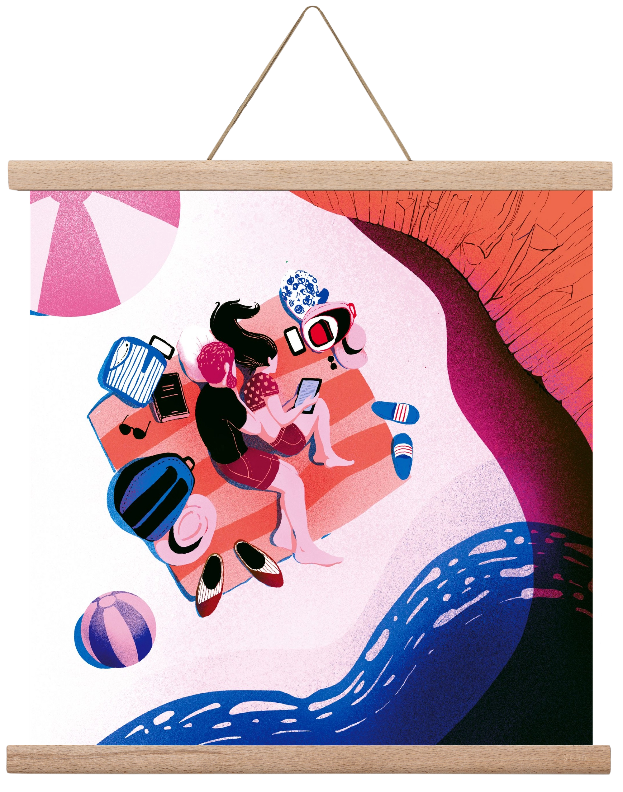 Summer vibes, 40x40 cm (40x40 cm), Tölgy akasztó