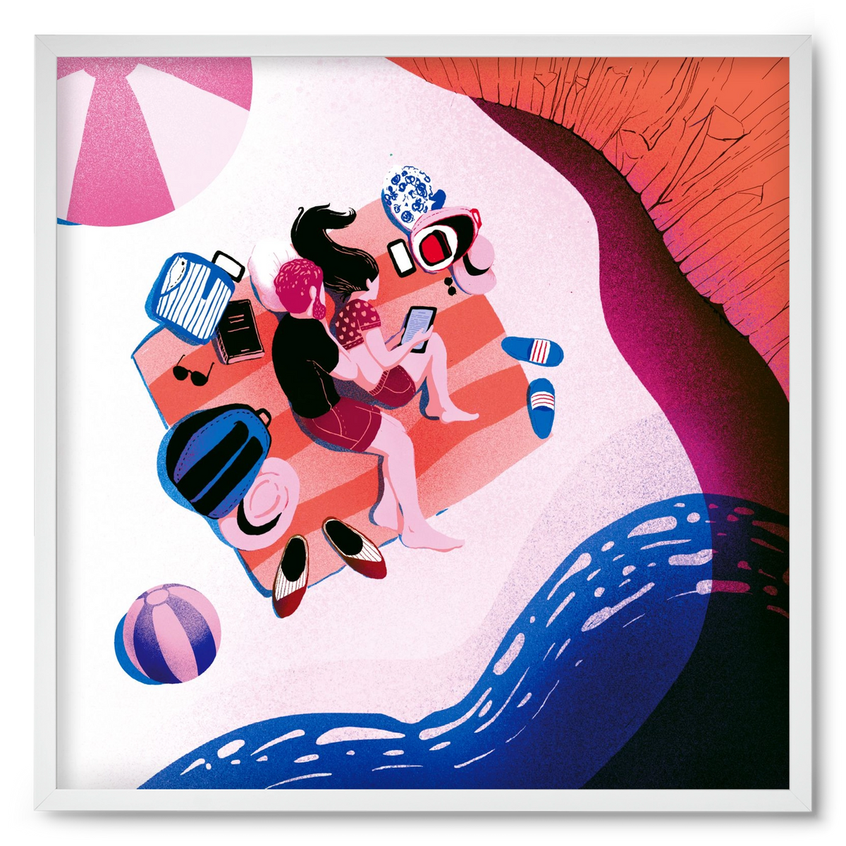 Summer vibes, 50x50 cm (50x50 cm), Fehér keret