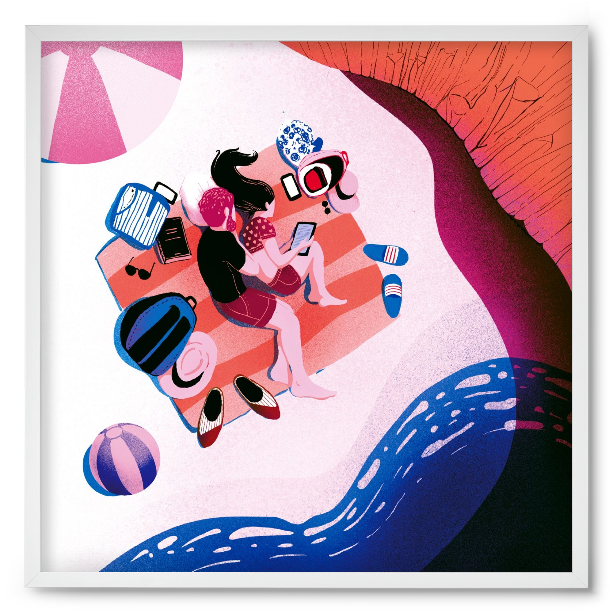 Summer vibes, 50x50 cm (50x50 cm), Fehér keret