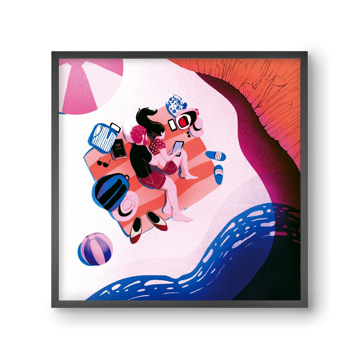 Summer vibes, 30x30 cm (30x30 cm), Fekete keret