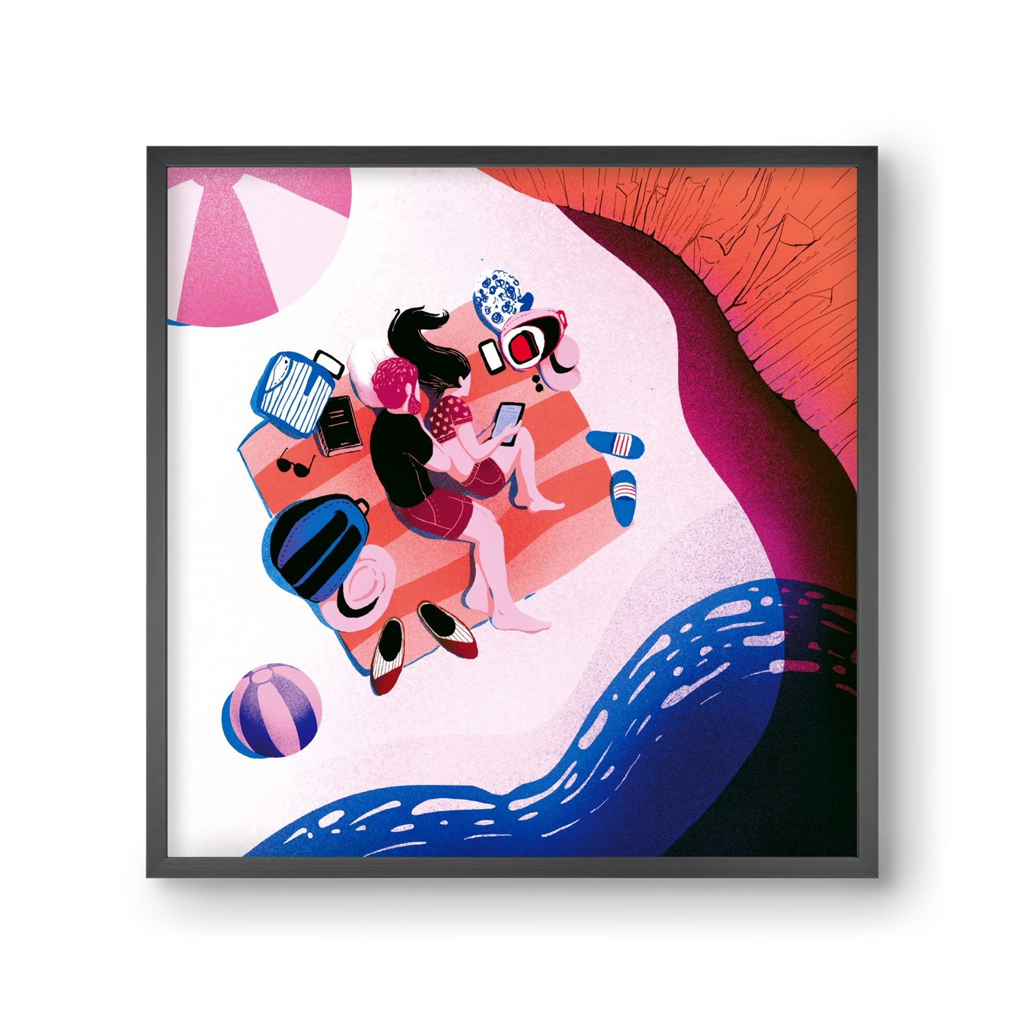 Summer vibes, 30x30 cm (30x30 cm), Fekete keret