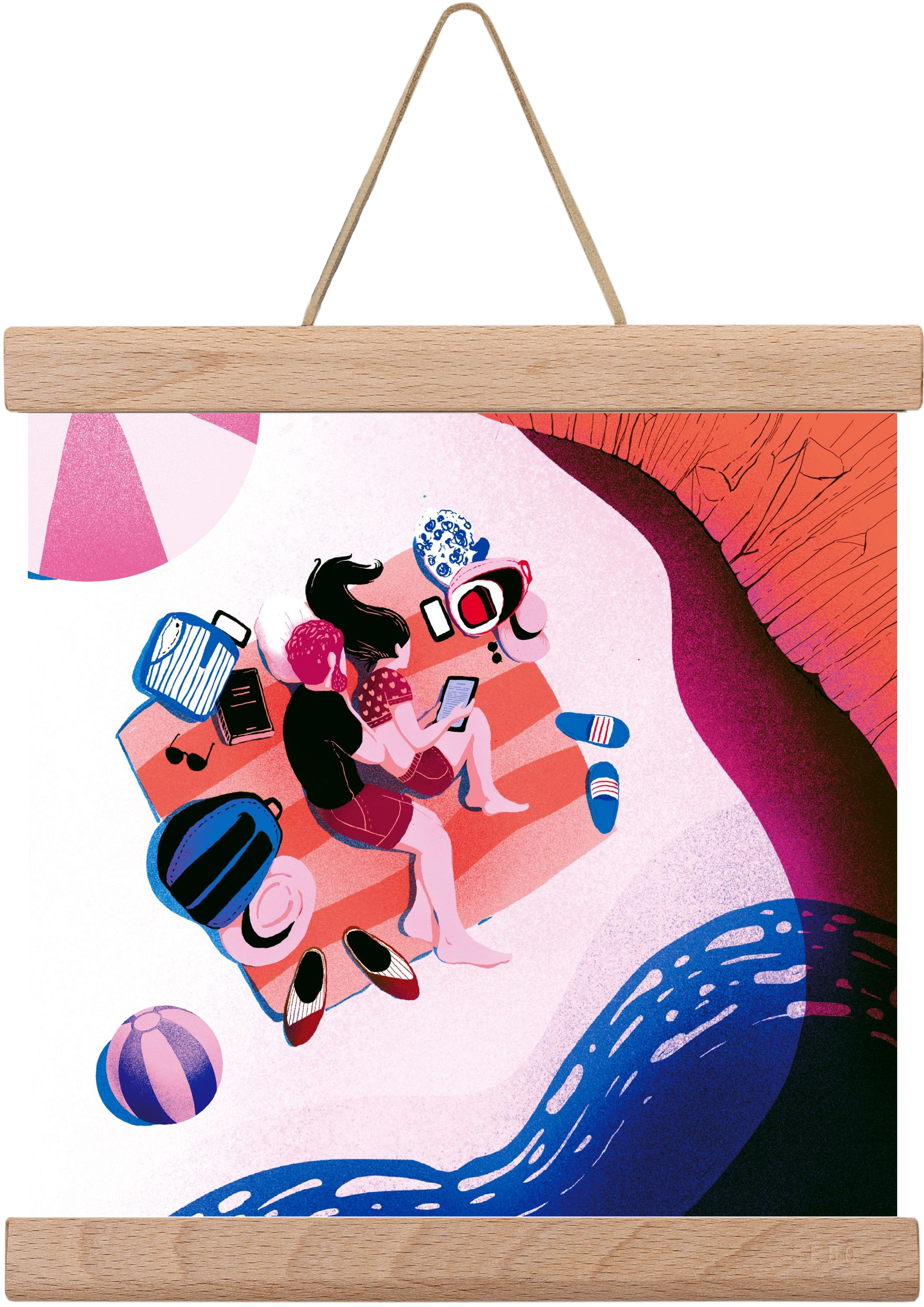 Summer vibes, 20x20 cm (20x20 cm), Tölgy akasztó