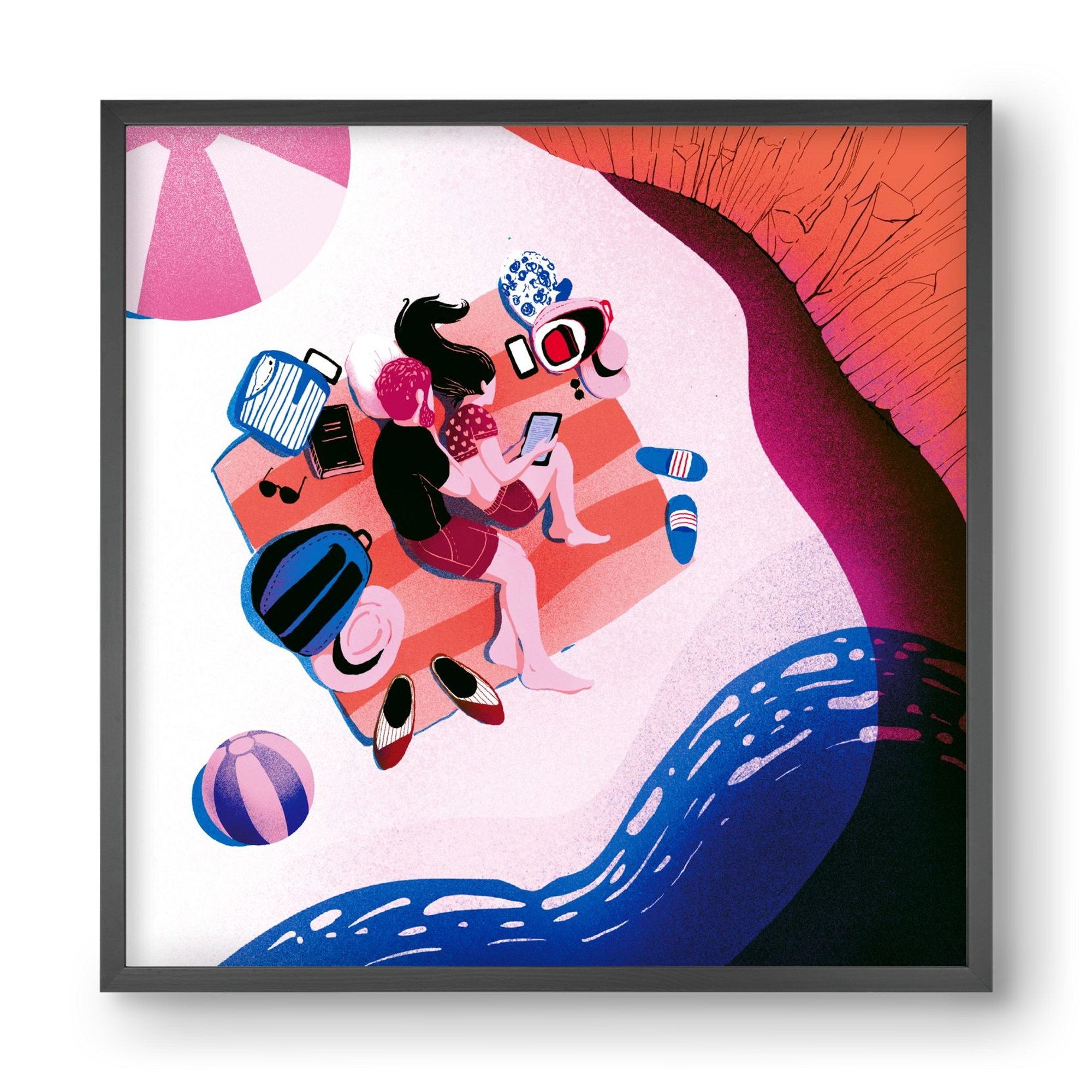 Summer vibes, 40x40 cm (40x40 cm), Fekete keret