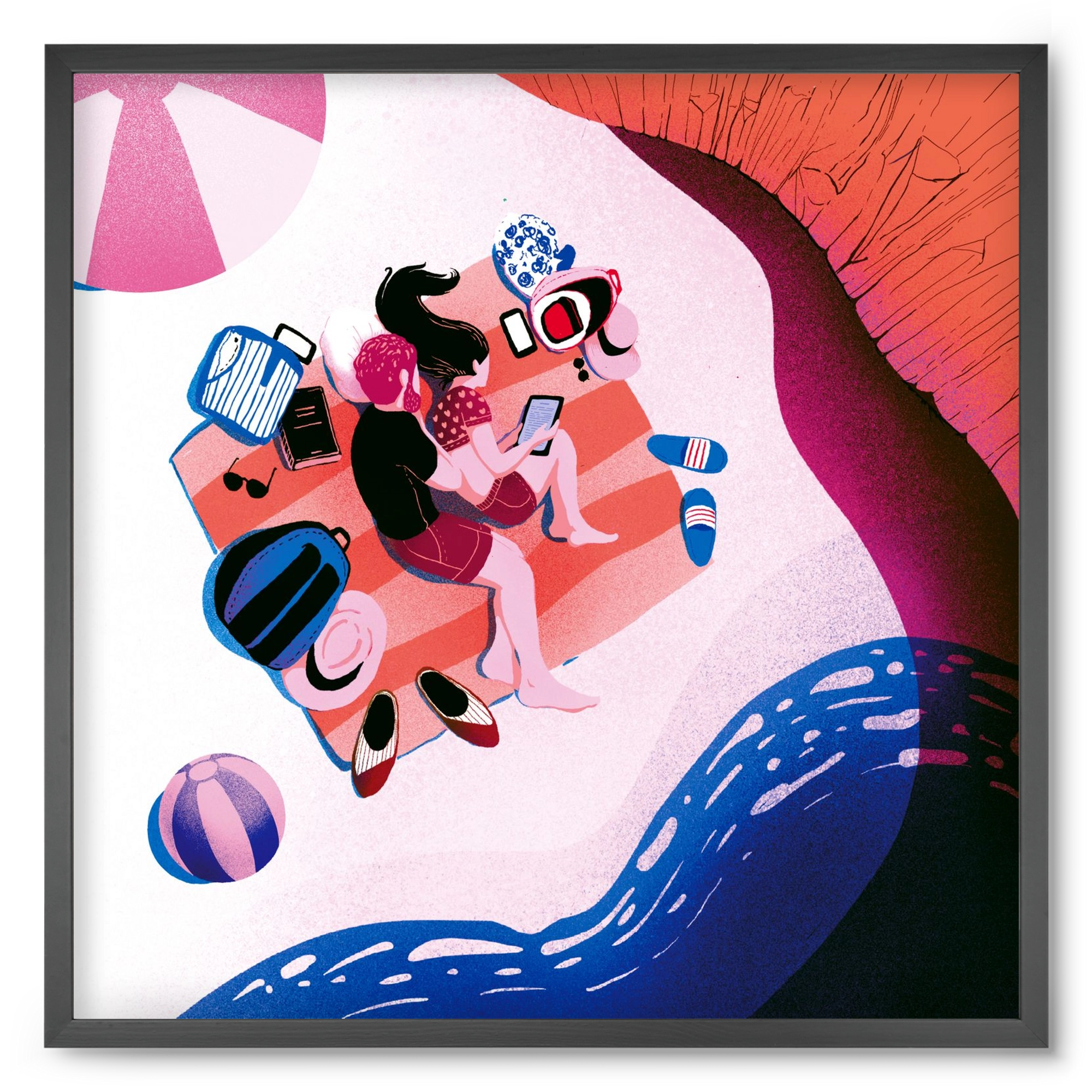 Summer vibes, 50x50 cm (50x50 cm), Fekete keret