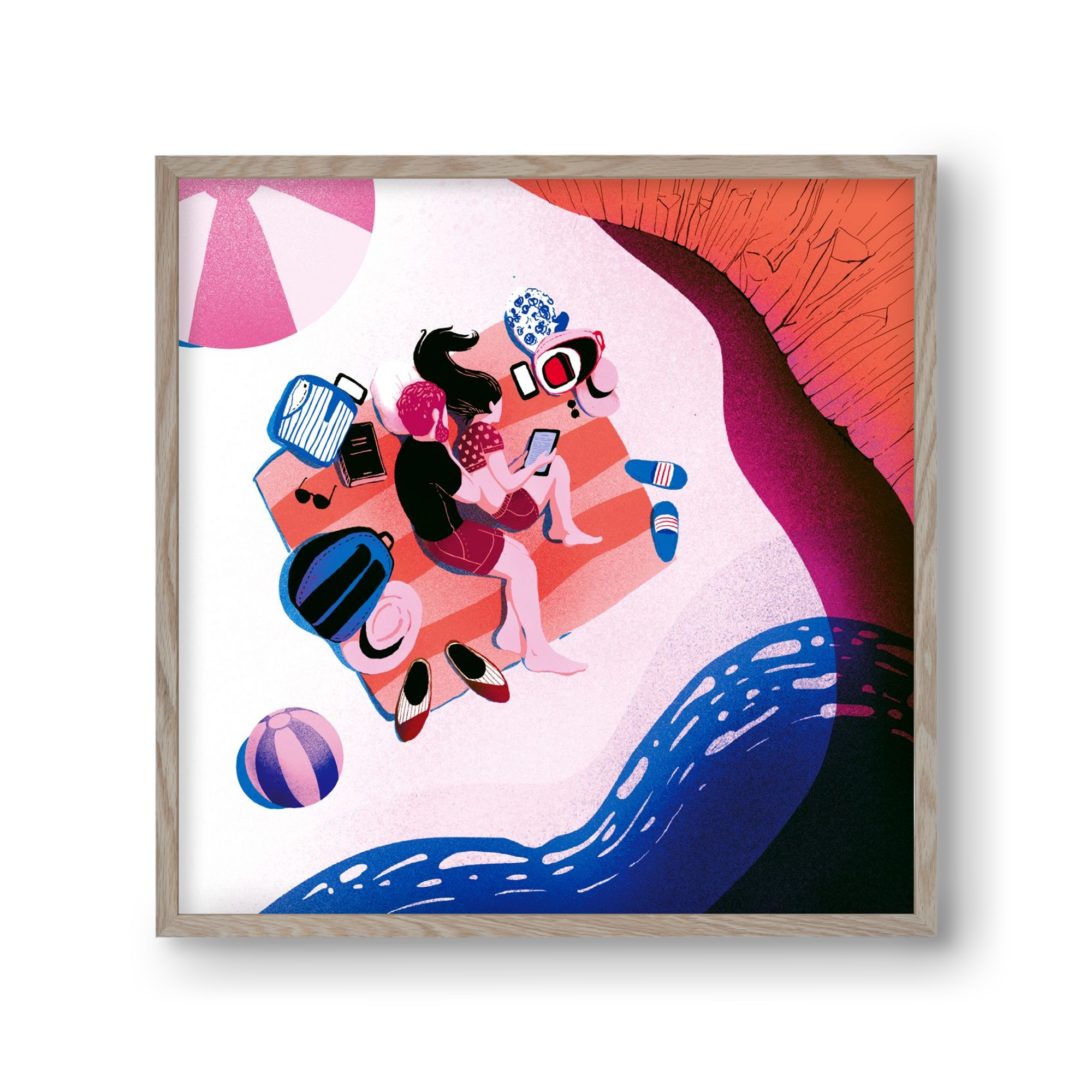 Summer vibes, 30x30 cm (30x30 cm), Tölgy keret