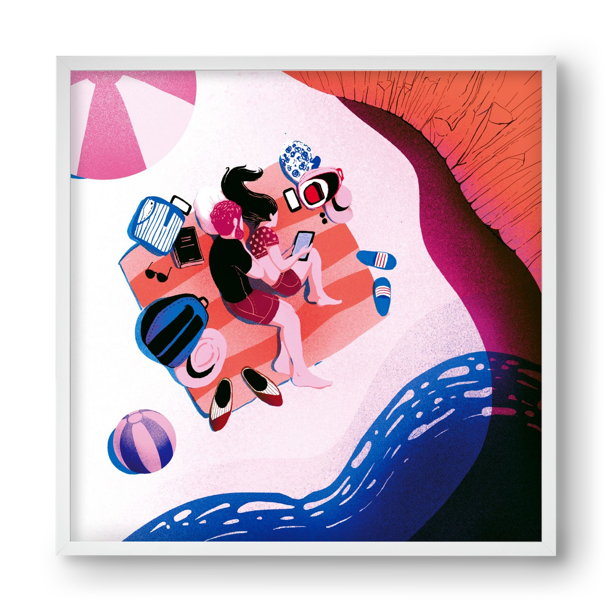 Summer vibes, 40x40 cm (40x40 cm), Fehér keret