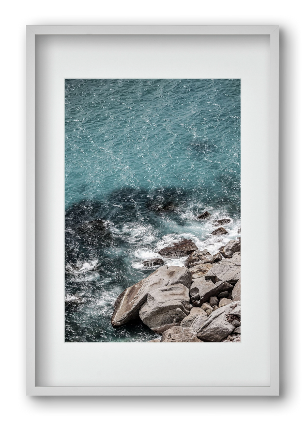 Aqua Shores, 40x60 cm (30x45 cm), Fehér keret, paszpartuval