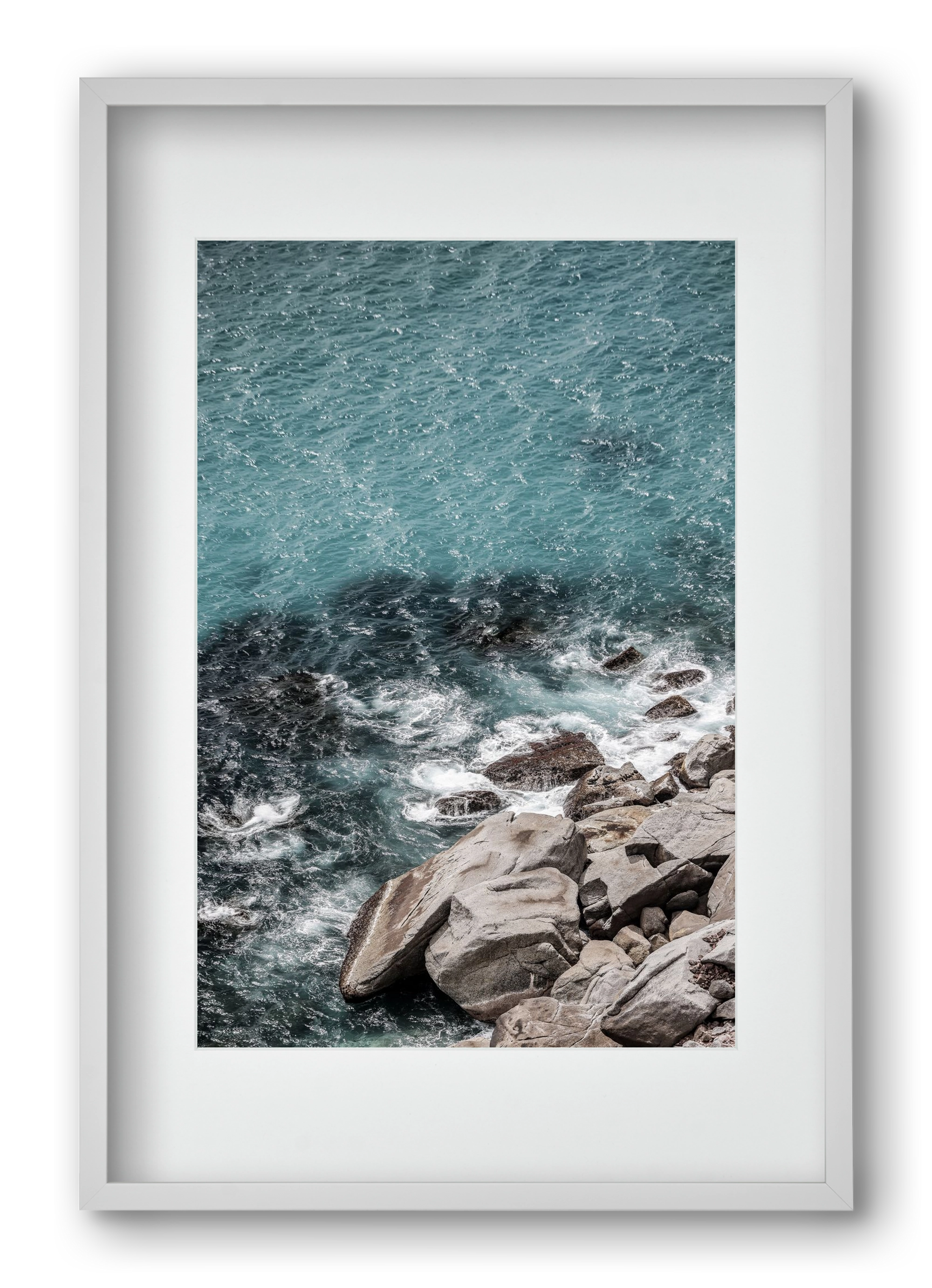 Aqua Shores, 40x60 cm (30x45 cm), Fehér keret, paszpartuval