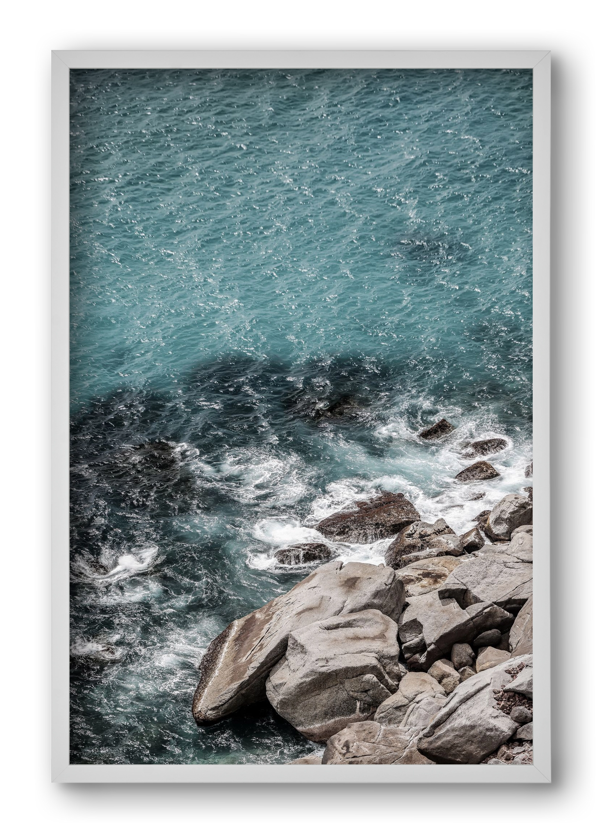 Aqua Shores, 40x60 cm (40x60 cm), Fehér keret