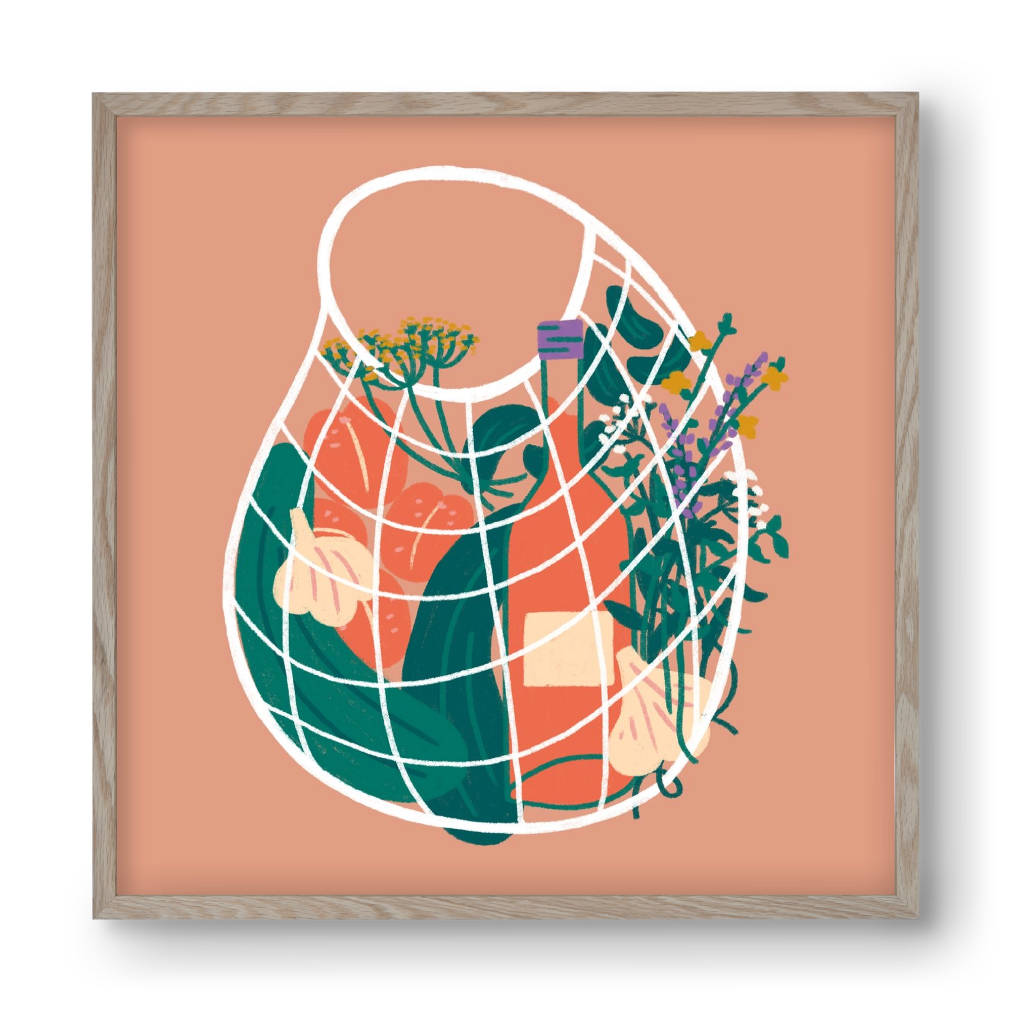 Pantry Refill, 40x40 cm (40x40 cm), Tölgy keret