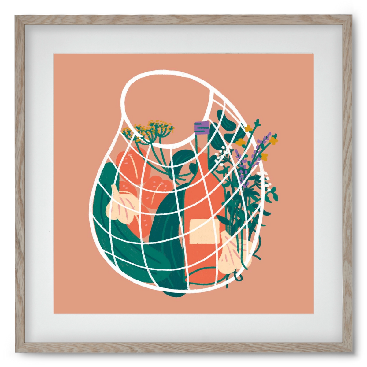 Pantry Refill, 50x50 cm (40x40 cm), Tölgy keret, paszpartuval