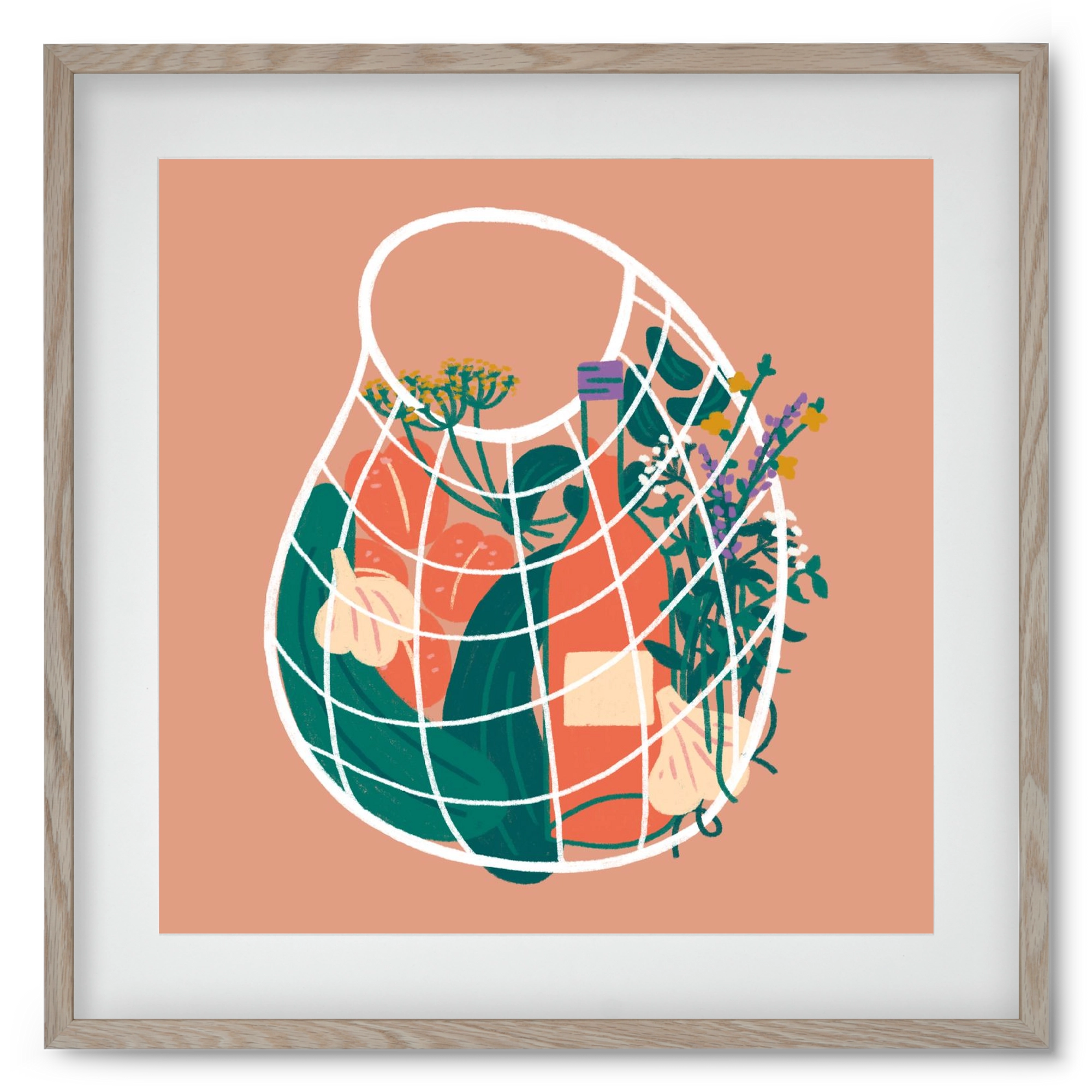 Pantry Refill, 50x50 cm (40x40 cm), Tölgy keret, paszpartuval