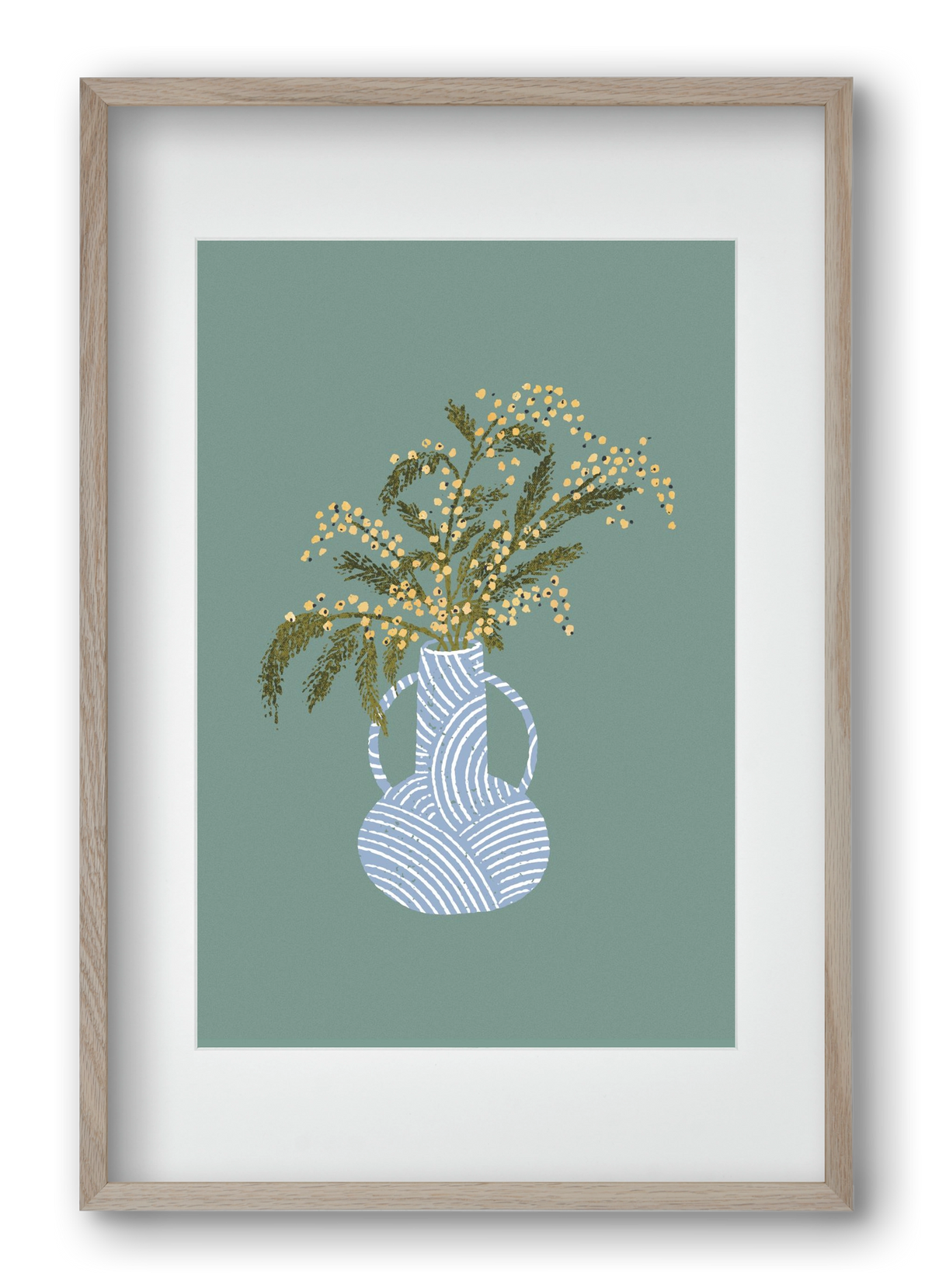 Yellow Mimosa, 40x60 cm (30x45 cm), Tölgy keret, paszpartuval