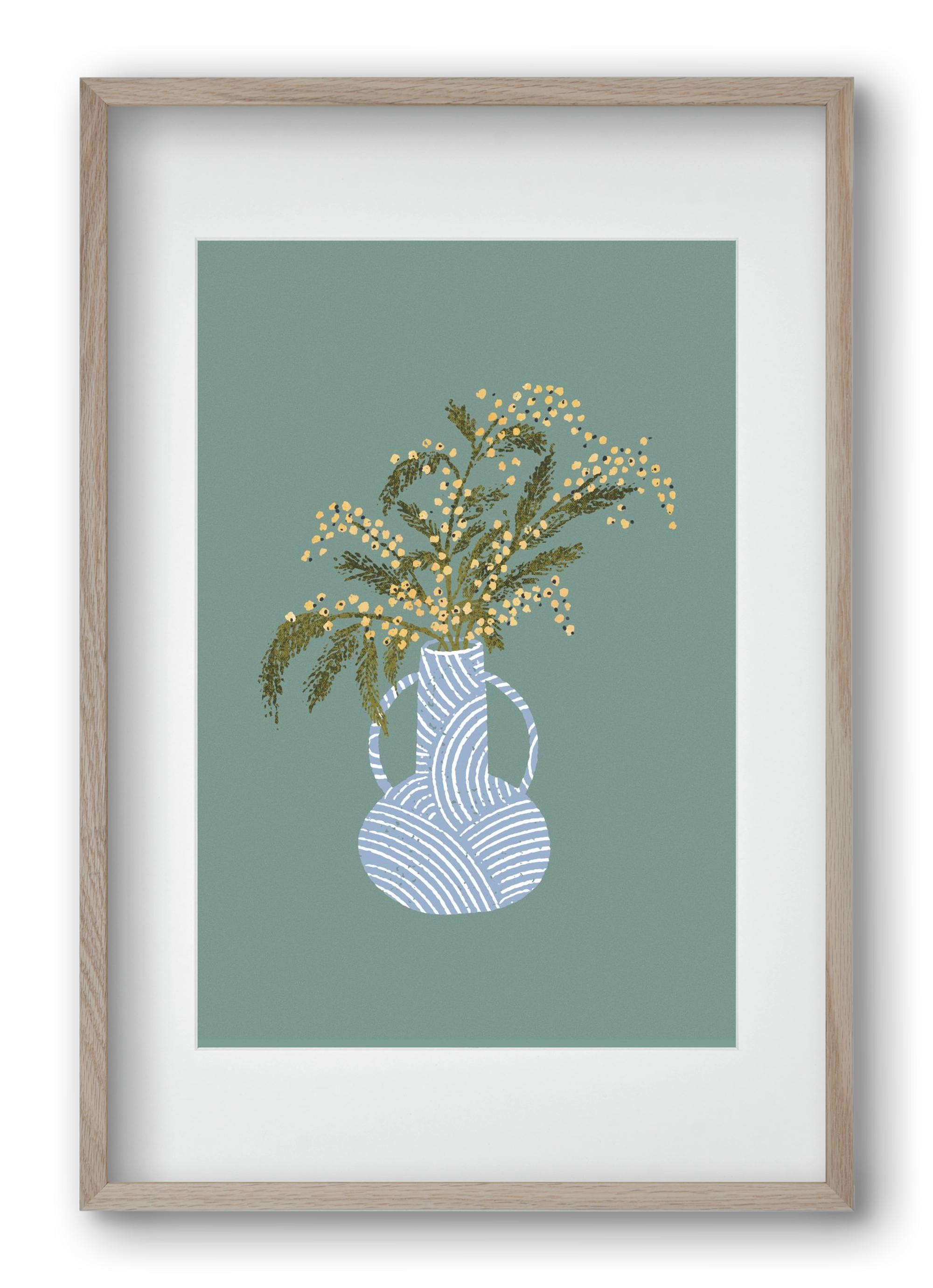 Yellow Mimosa, 40x60 cm (30x45 cm), Tölgy keret, paszpartuval