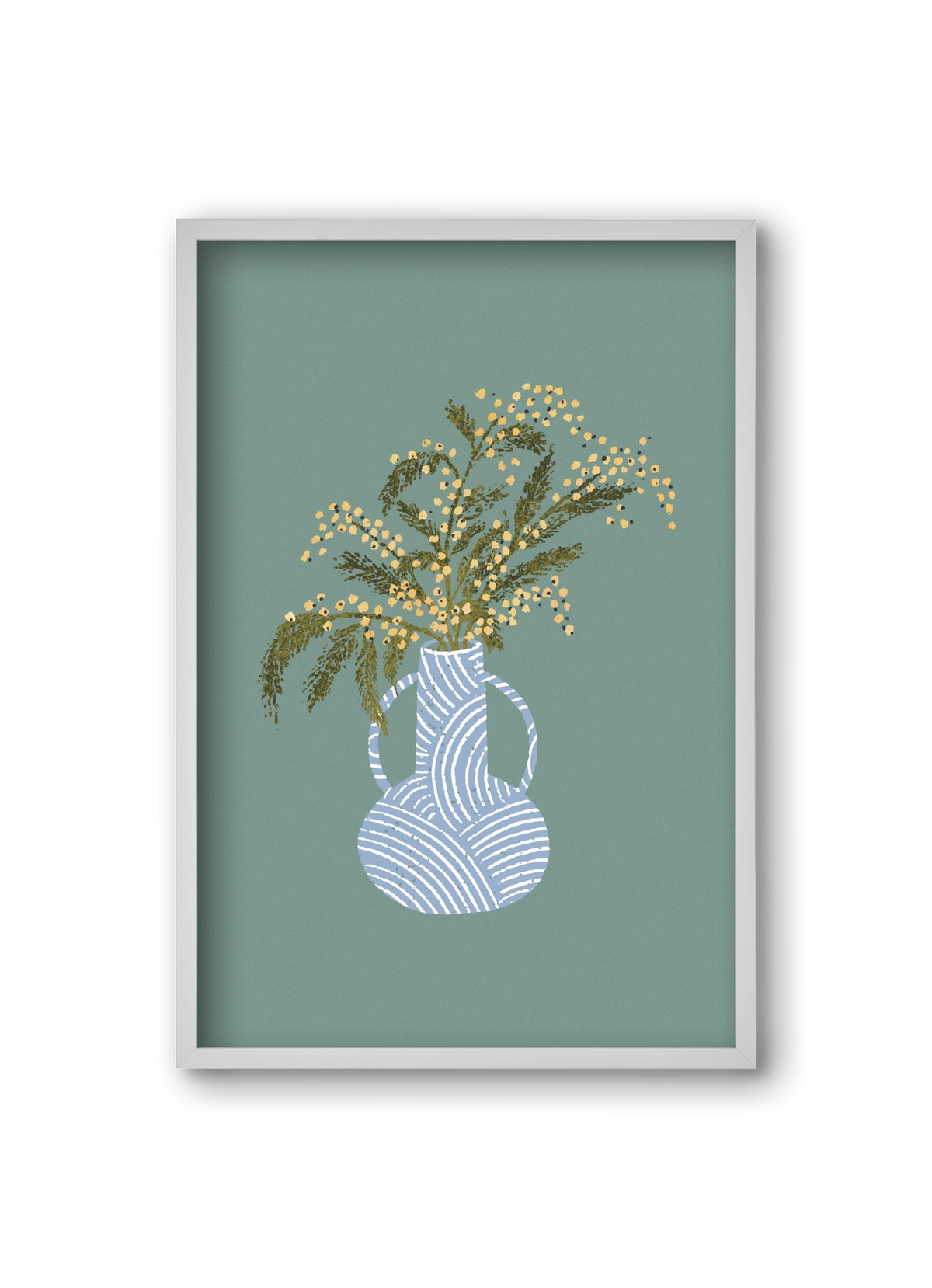 Yellow Mimosa, 20x30 cm (20x30 cm), Fehér keret