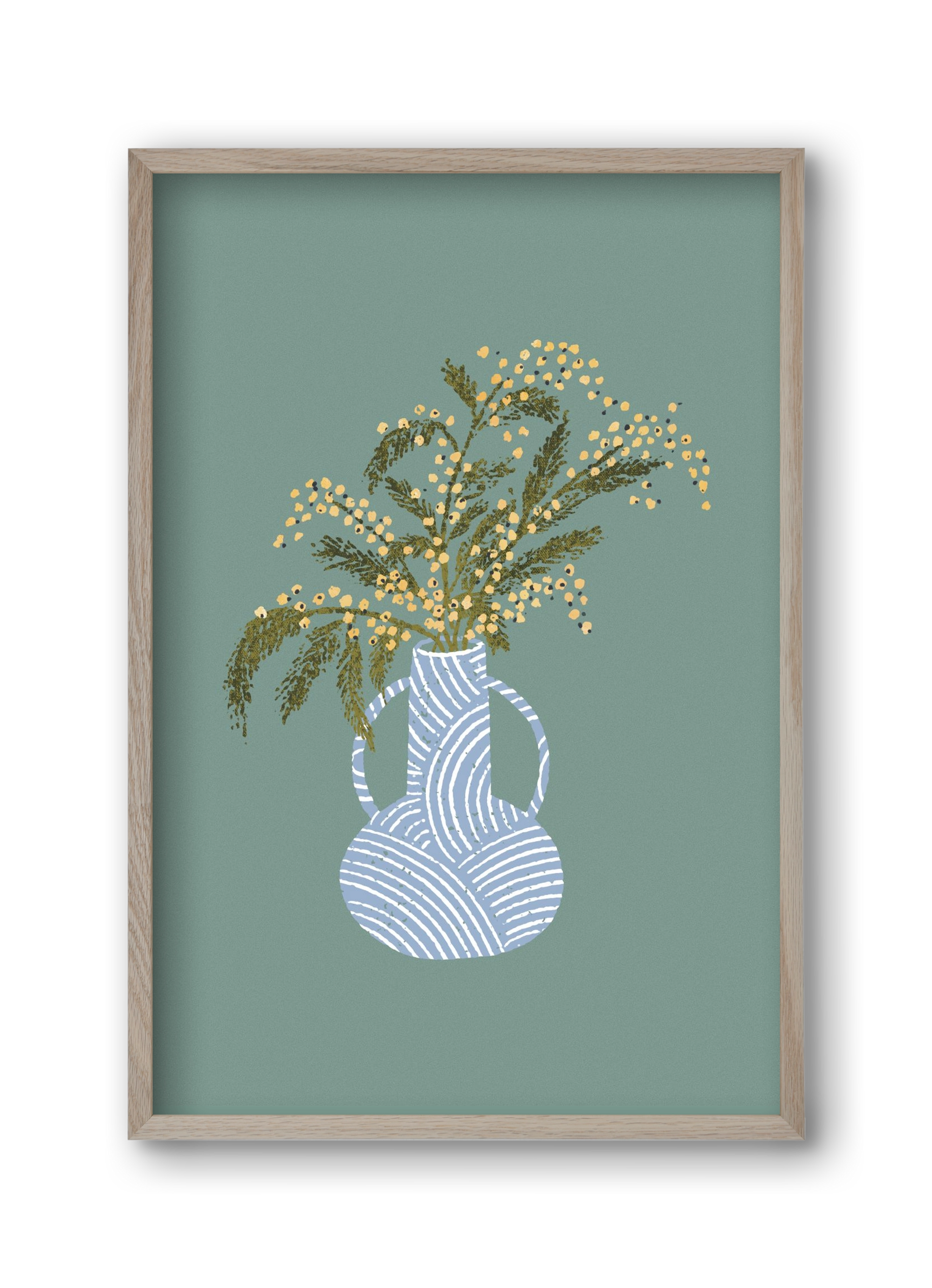 Yellow Mimosa, 30x45 cm (30x45 cm), Tölgy keret