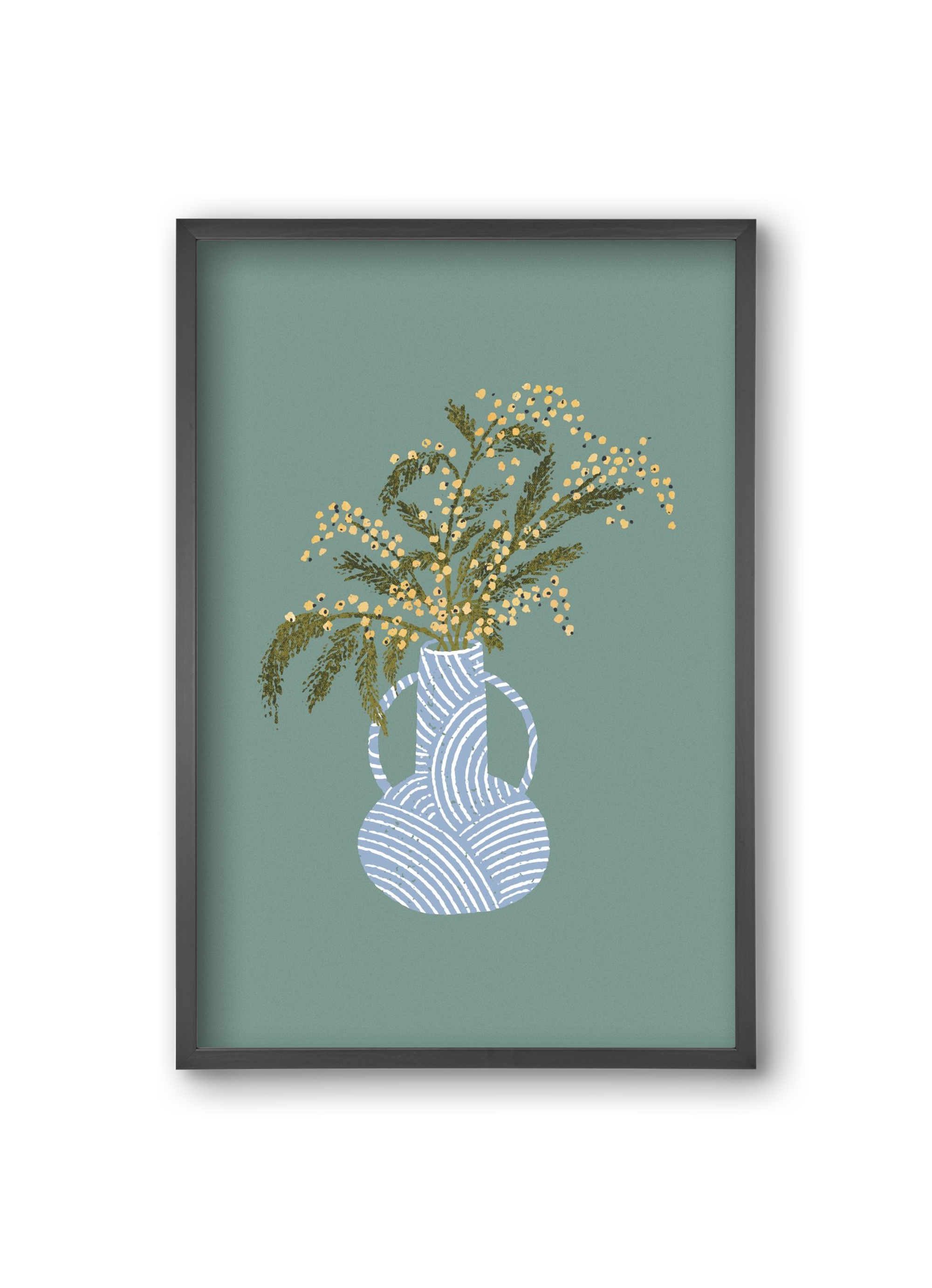 Yellow Mimosa, 20x30 cm (20x30 cm), Fekete keret