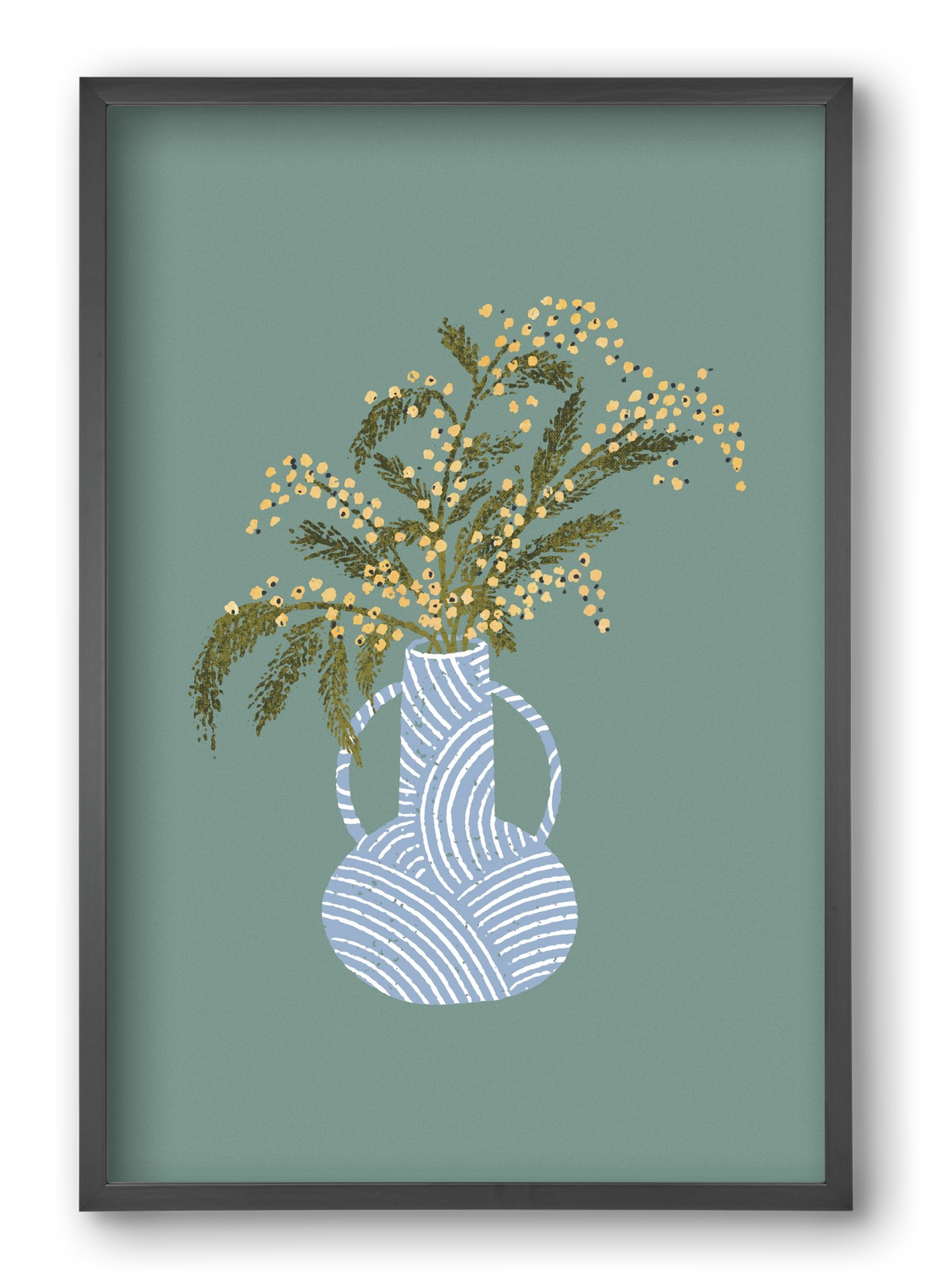 Yellow Mimosa, 40x60 cm (40x60 cm), Fekete keret