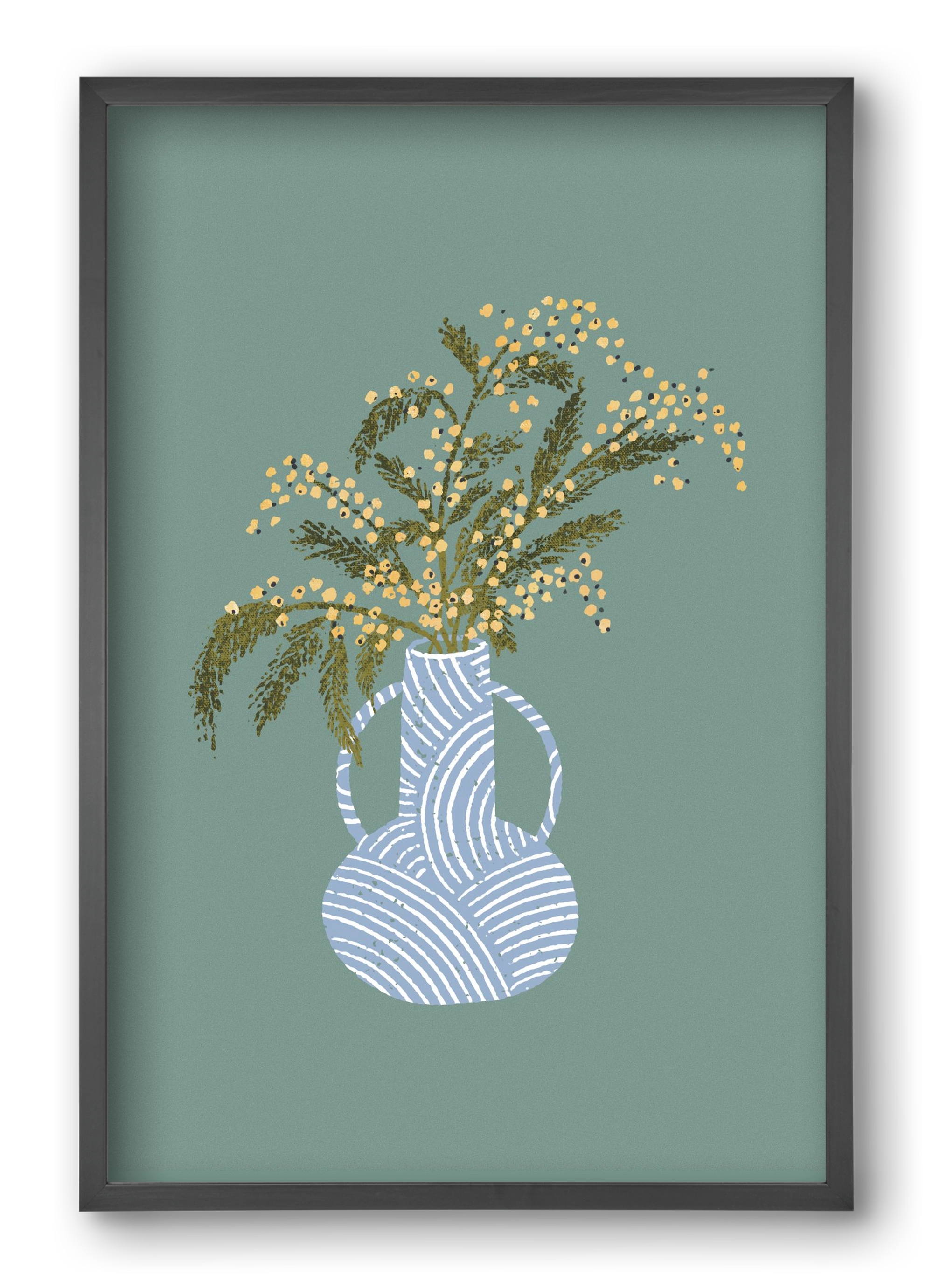 Yellow Mimosa, 40x60 cm (40x60 cm), Fekete keret