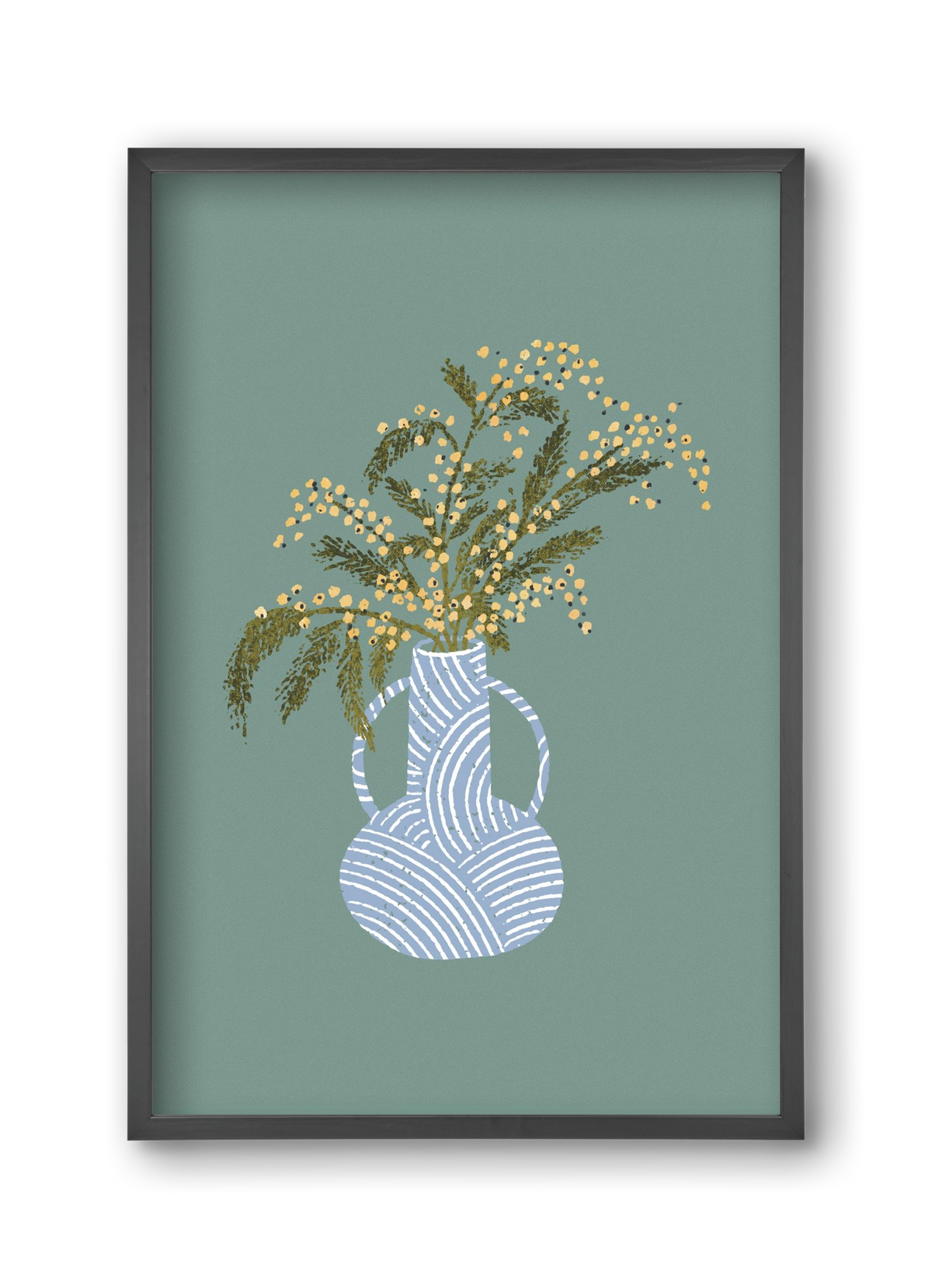 Yellow Mimosa, 30x45 cm (30x45 cm), Fekete keret