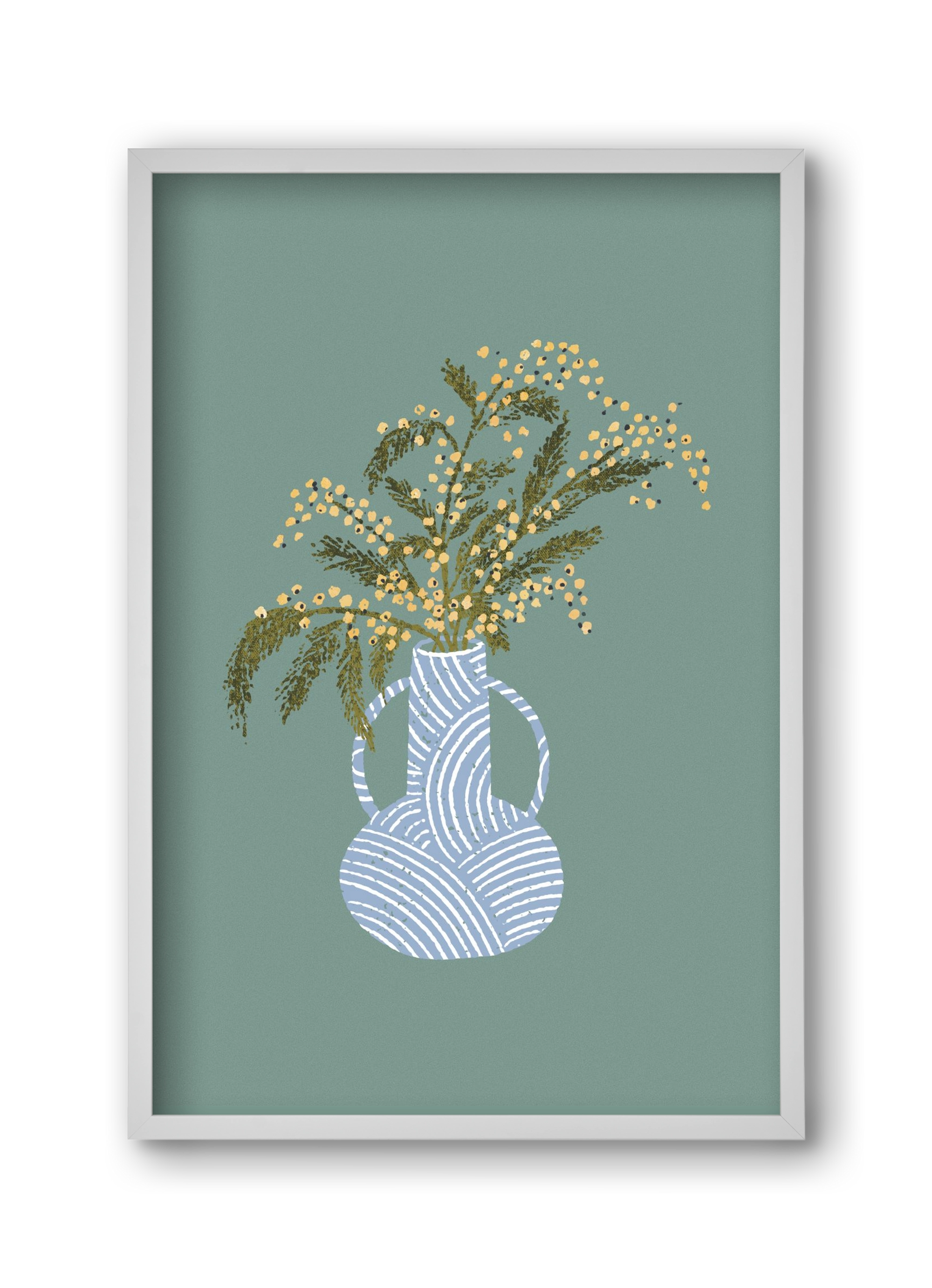 Yellow Mimosa, 30x45 cm (30x45 cm), Fehér keret