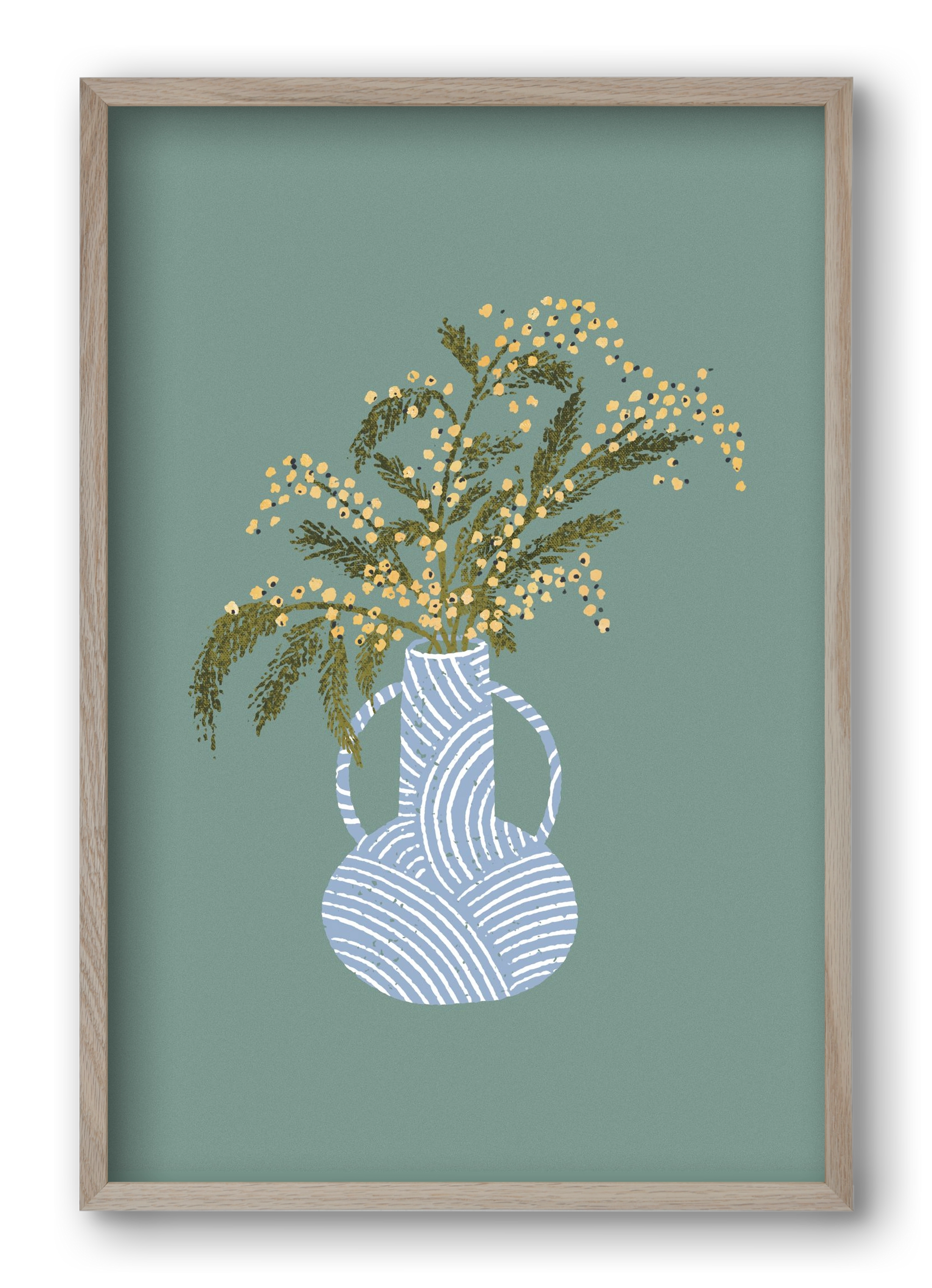 Yellow Mimosa, 40x60 cm (40x60 cm), Tölgy keret