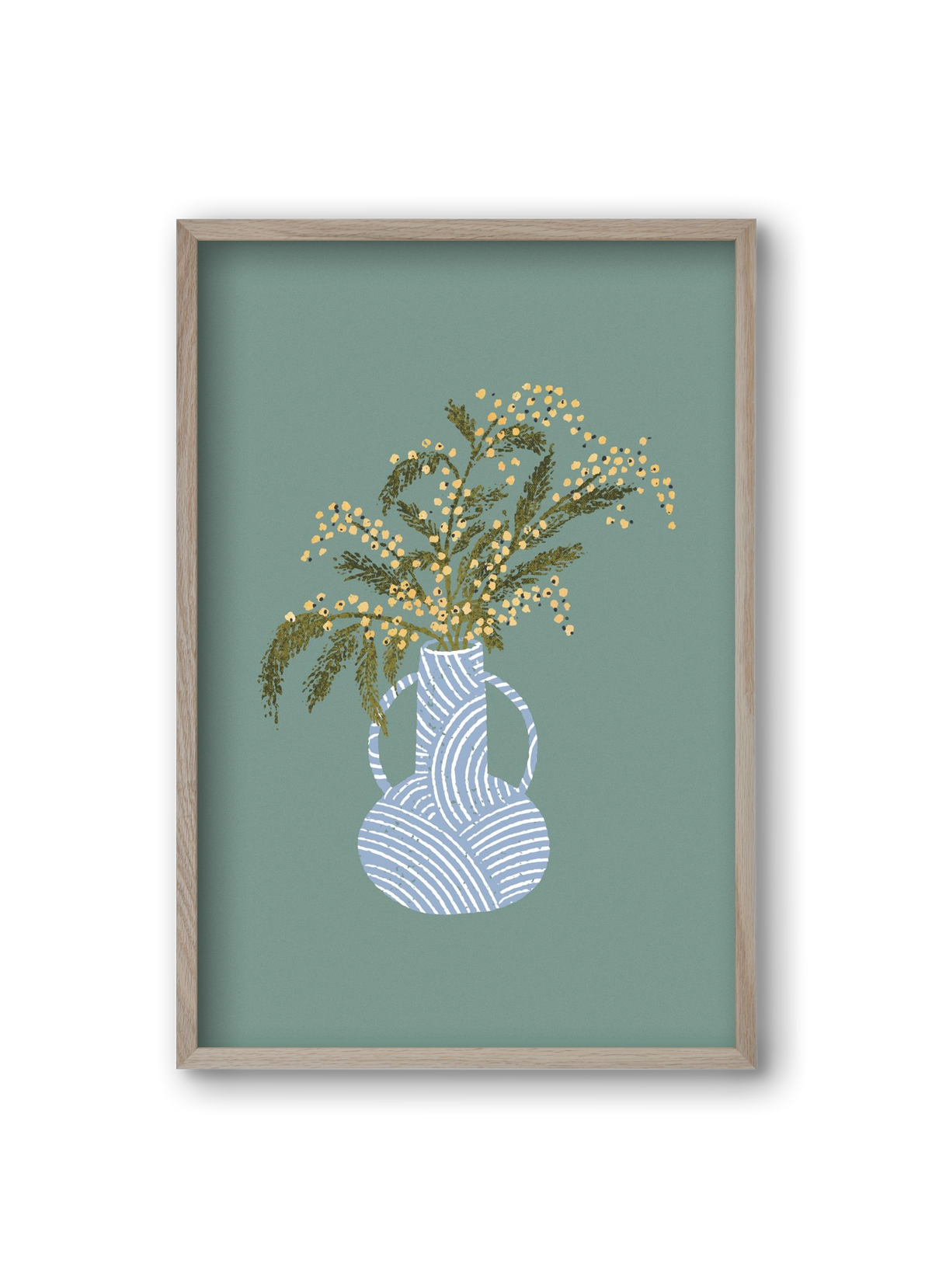 Yellow Mimosa, 20x30 cm (20x30 cm), Tölgy keret