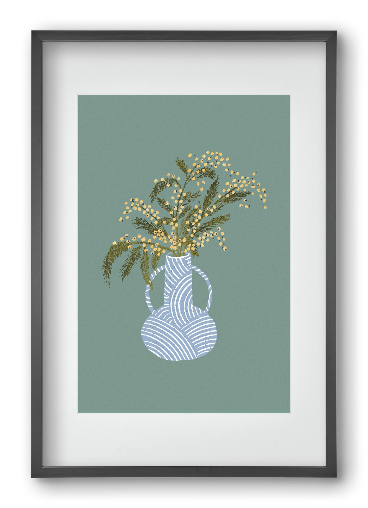 Yellow Mimosa, 40x60 cm (30x45 cm), Fekete keret, paszpartuval