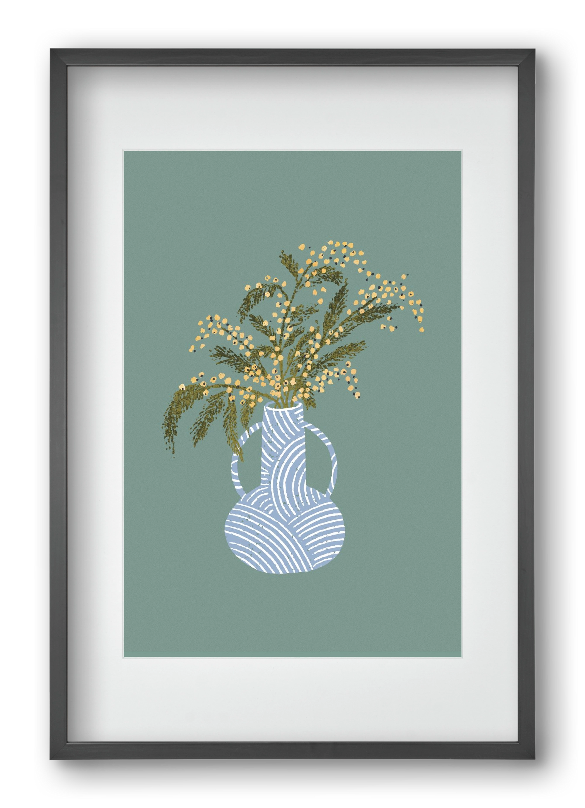 Yellow Mimosa, 40x60 cm (30x45 cm), Fekete keret, paszpartuval