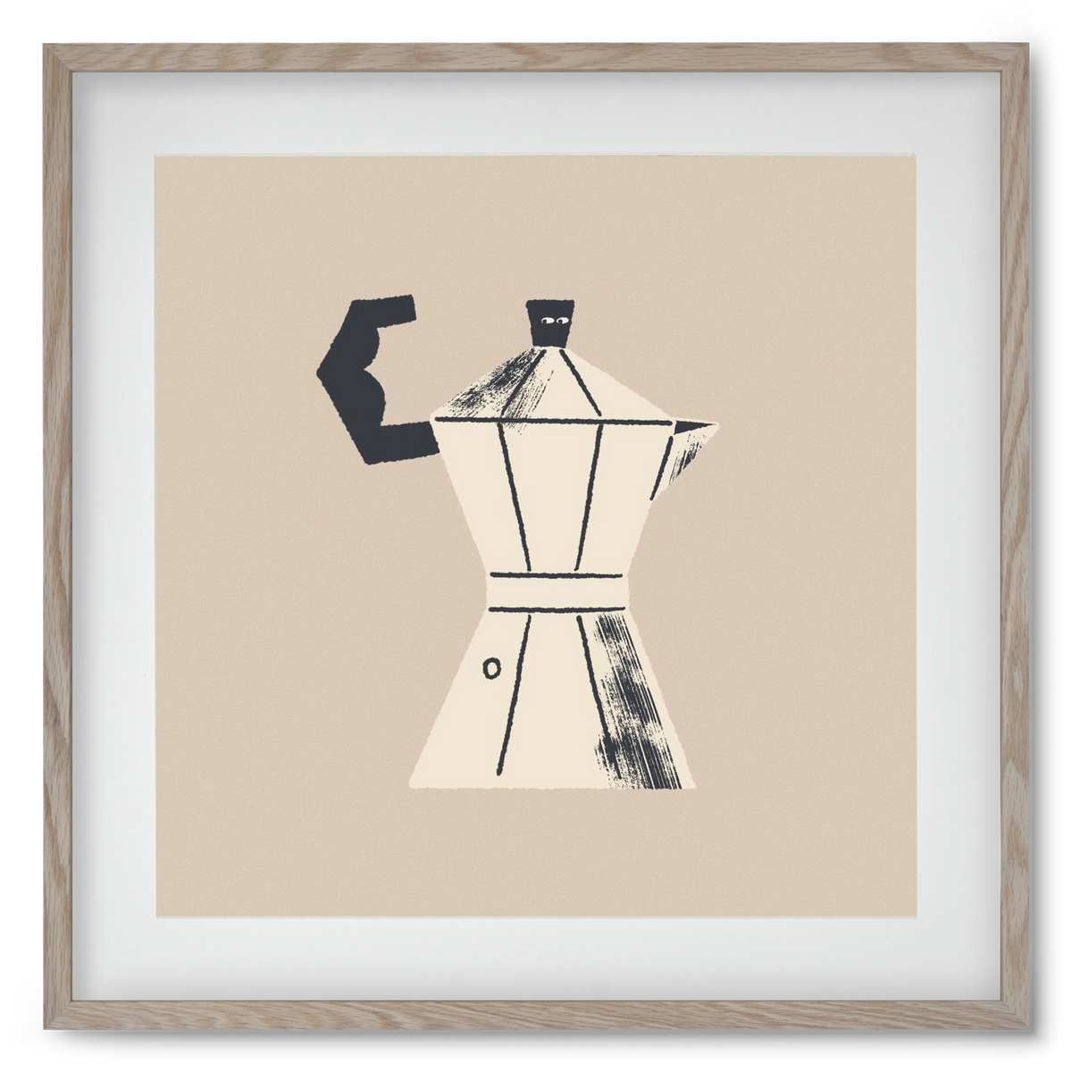 Strong Coffee, 50x50 cm (40x40 cm), Tölgy keret, paszpartuval