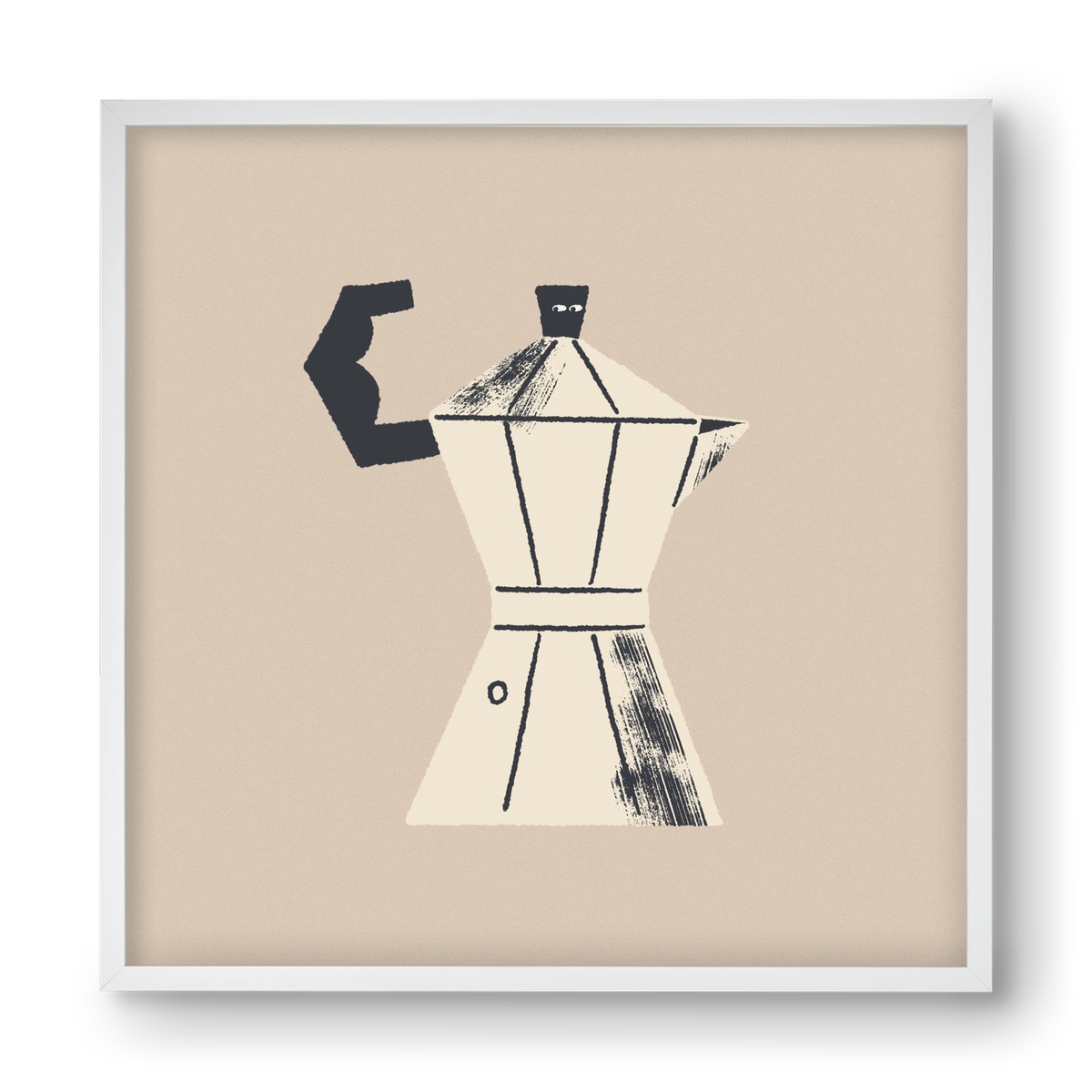 Strong Coffee, 40x40 cm (40x40 cm), Fehér keret