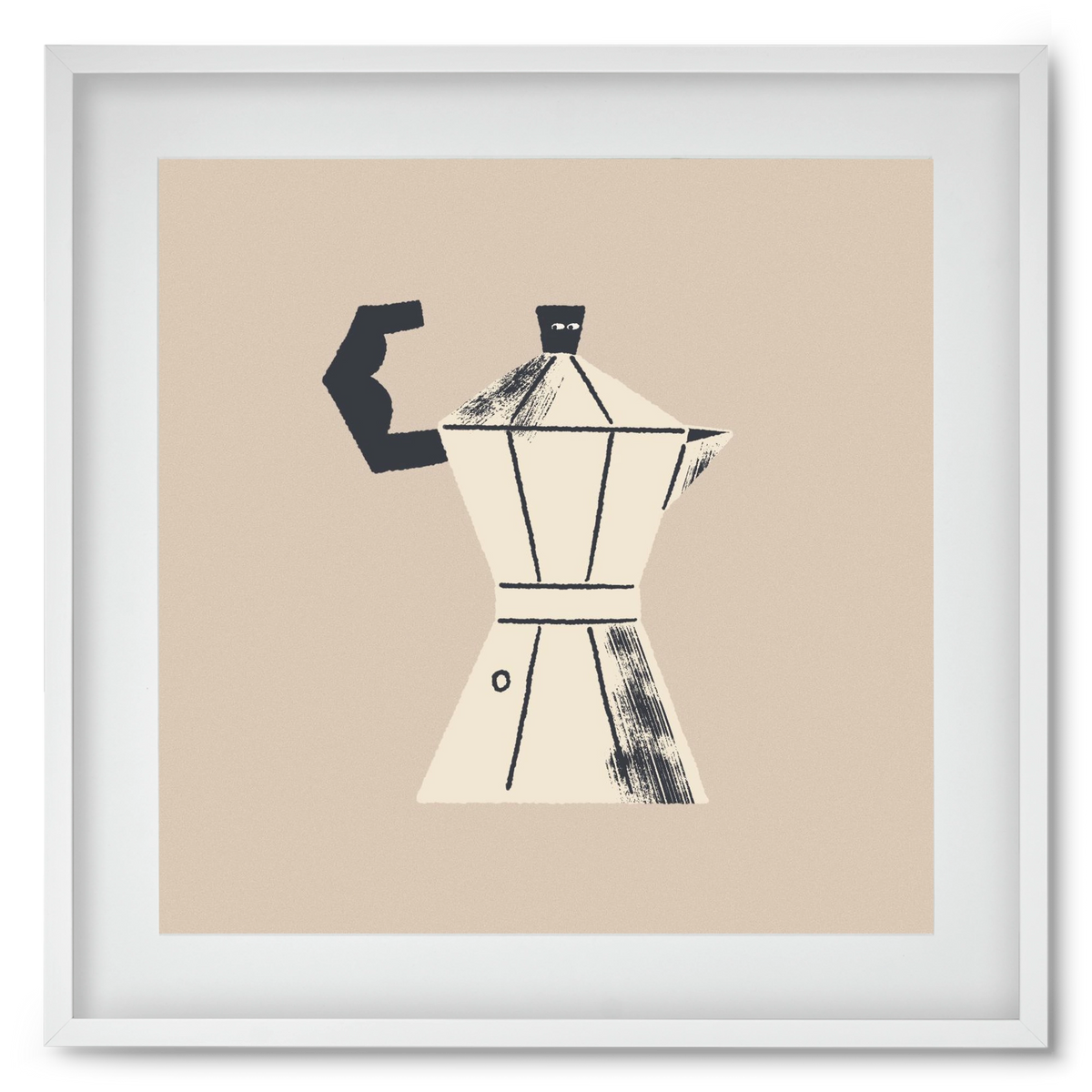 Strong Coffee, 50x50 cm (40x40 cm), Fehér keret, paszpartuval