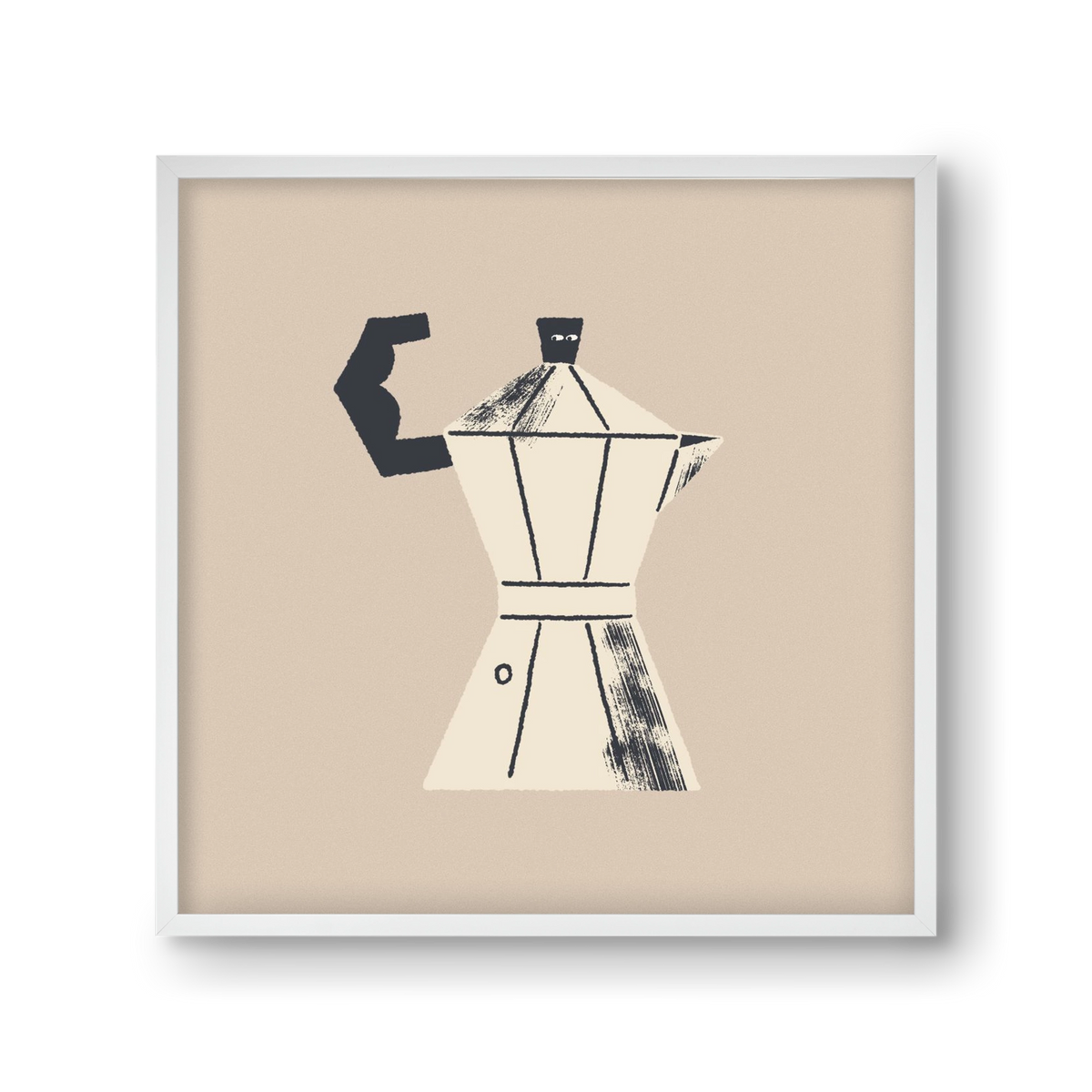 Strong Coffee, 30x30 cm (30x30 cm), Fehér keret