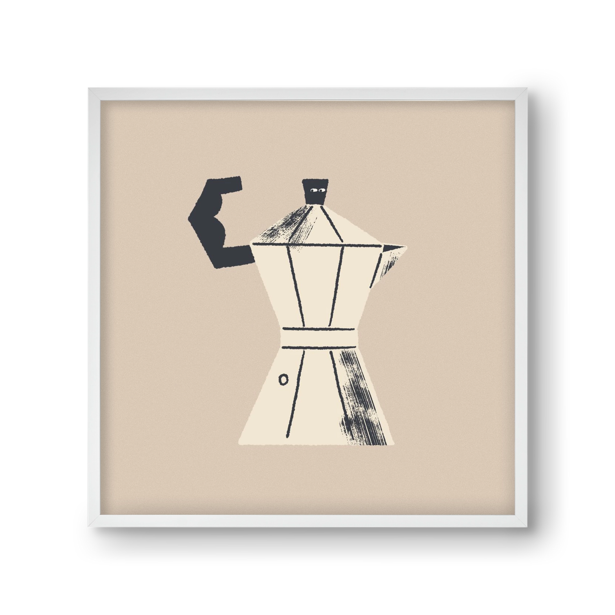 Strong Coffee, 30x30 cm (30x30 cm), Fehér keret