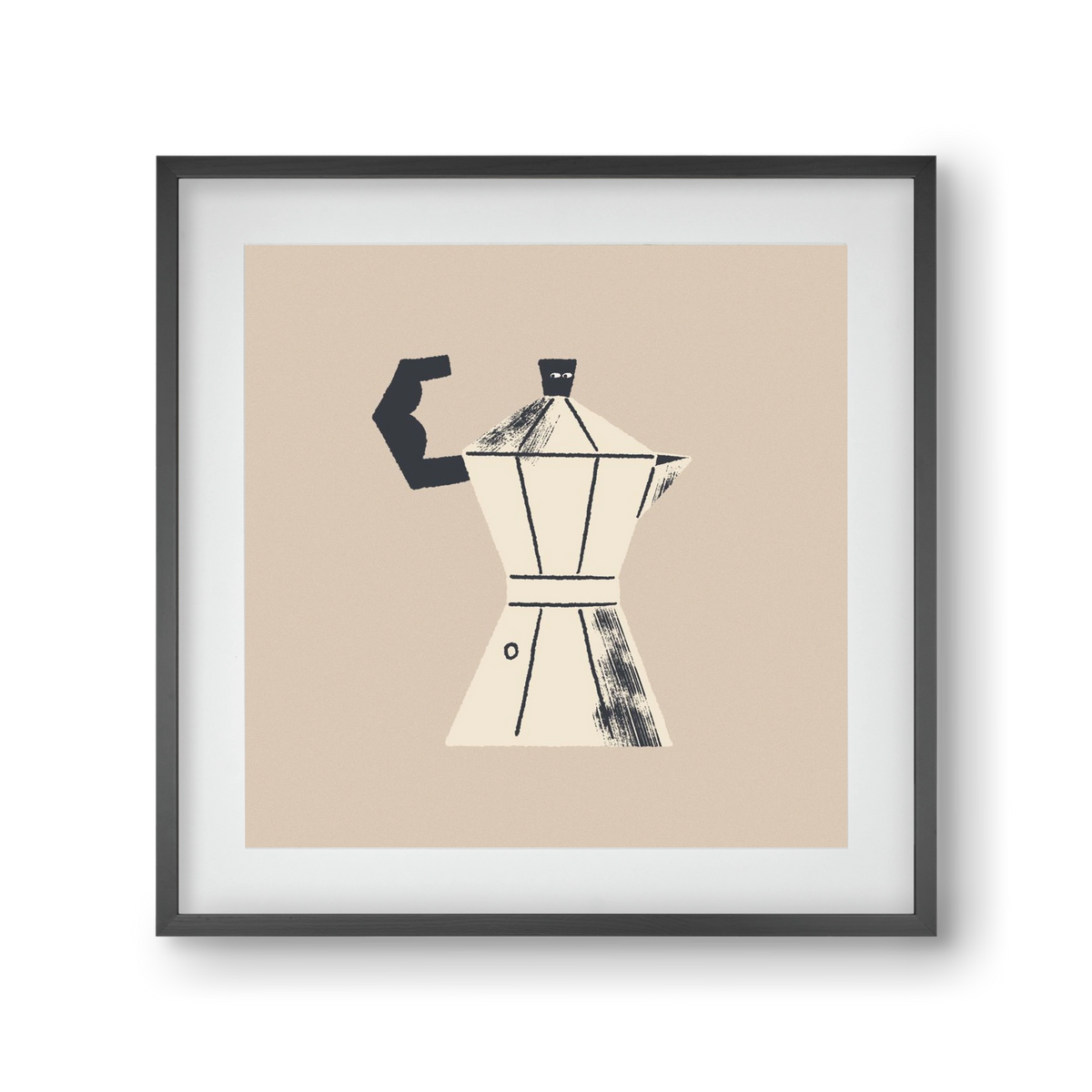 Strong Coffee, 30x30 cm (20x20 cm), Fekete keret, paszpartuval