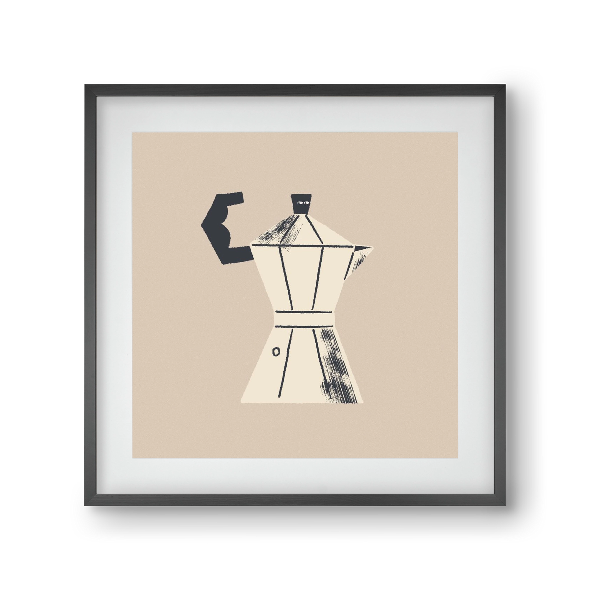 Strong Coffee, 30x30 cm (20x20 cm), Fekete keret, paszpartuval