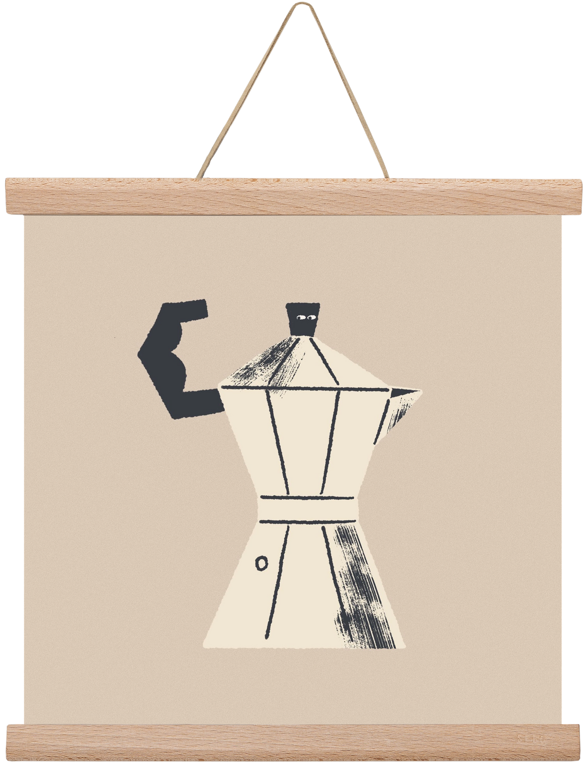 Strong Coffee, 30x30 cm (30x30 cm), Tölgy akasztó