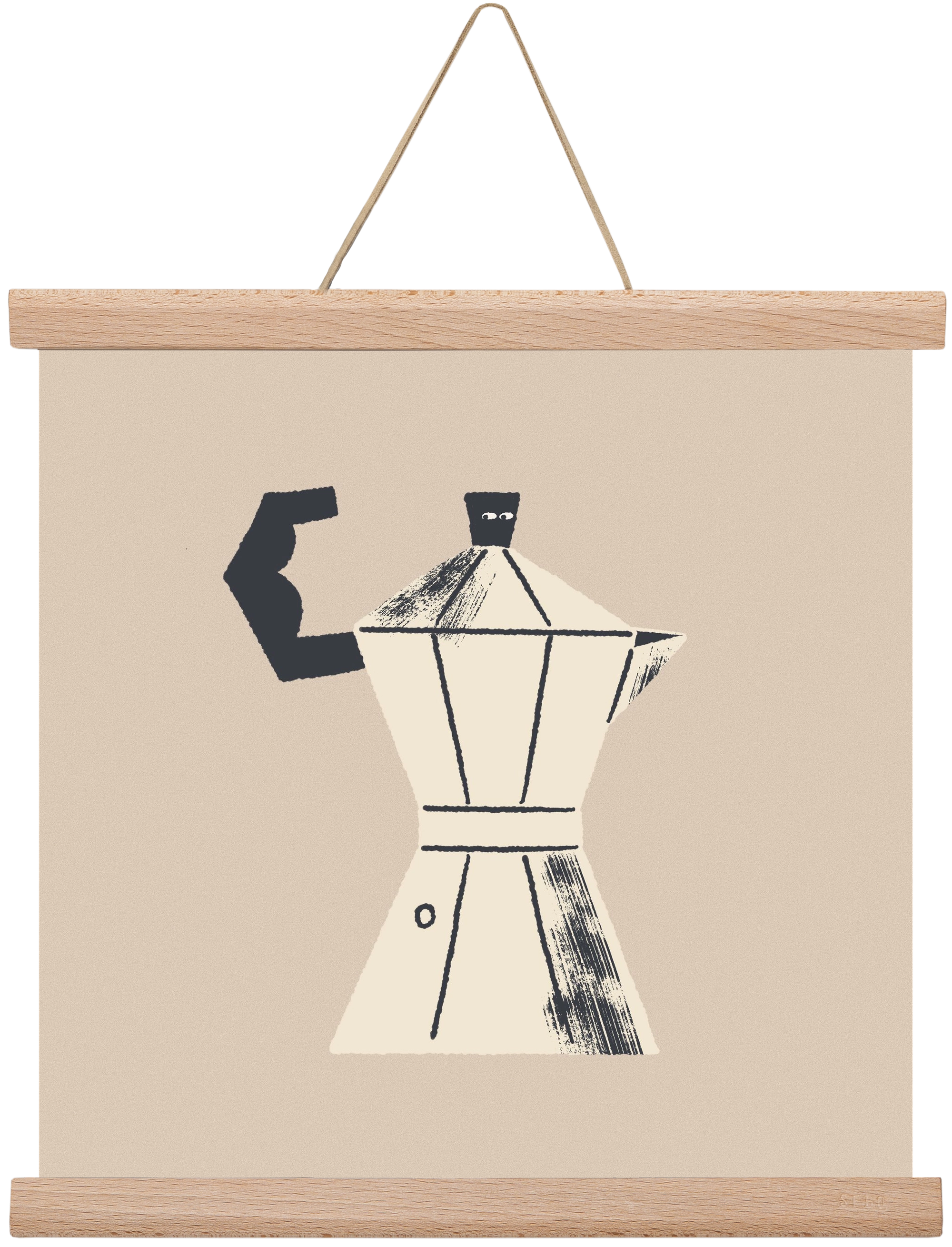 Strong Coffee, 30x30 cm (30x30 cm), Tölgy akasztó