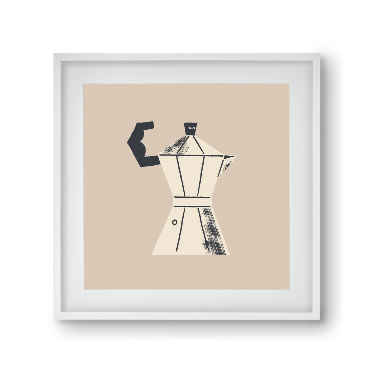 Strong Coffee, 30x30 cm (20x20 cm), Fehér keret, paszpartuval