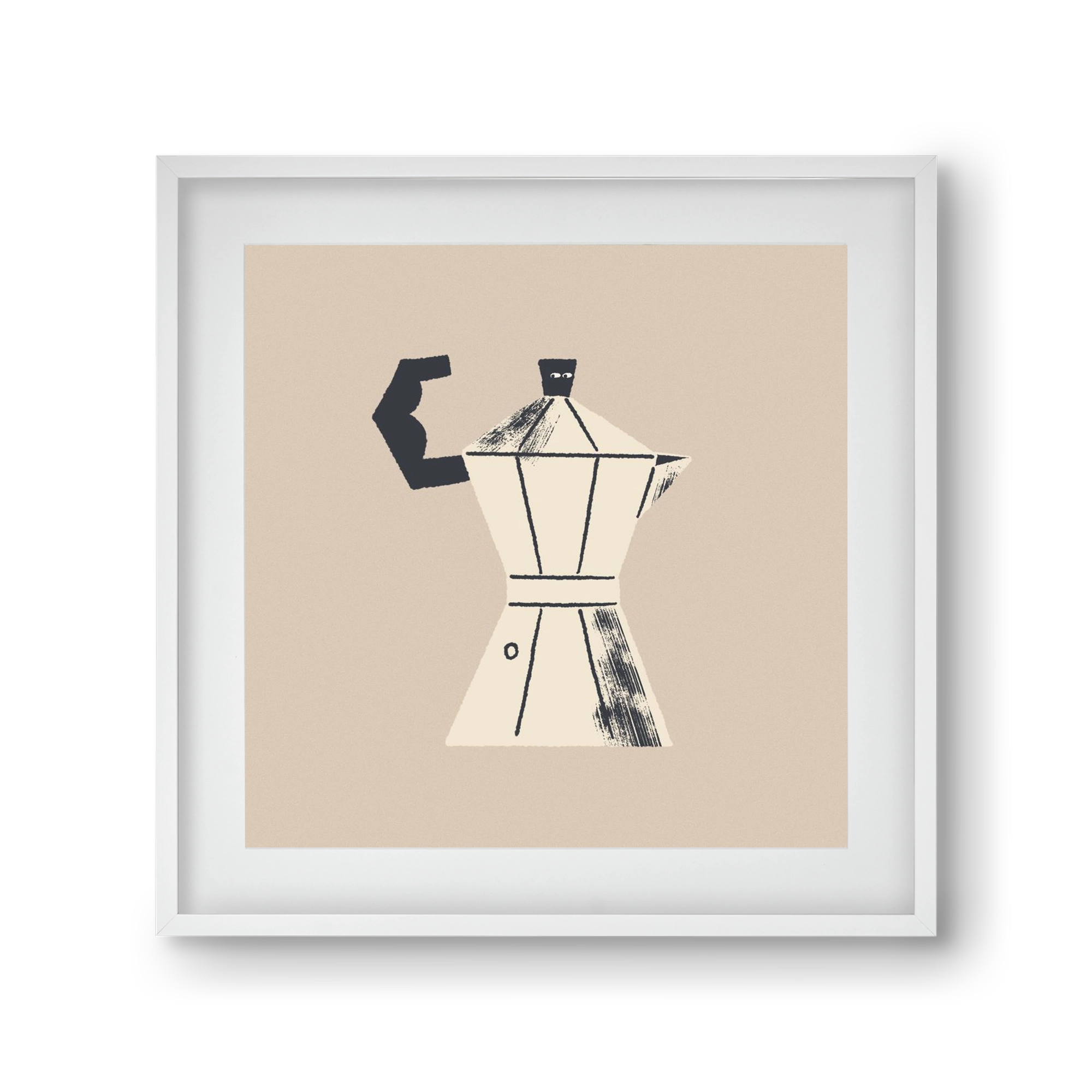 Strong Coffee, 30x30 cm (20x20 cm), Fehér keret, paszpartuval