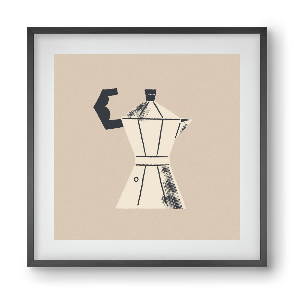 Strong Coffee, 40x40 cm (30x30 cm), Fekete keret, paszpartuval