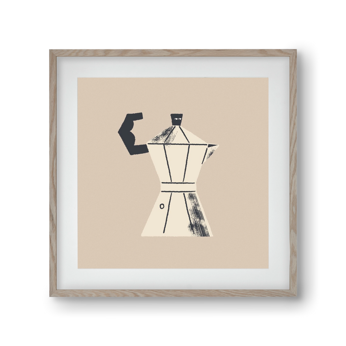 Strong Coffee, 30x30 cm (20x20 cm), Tölgy keret, paszpartuval