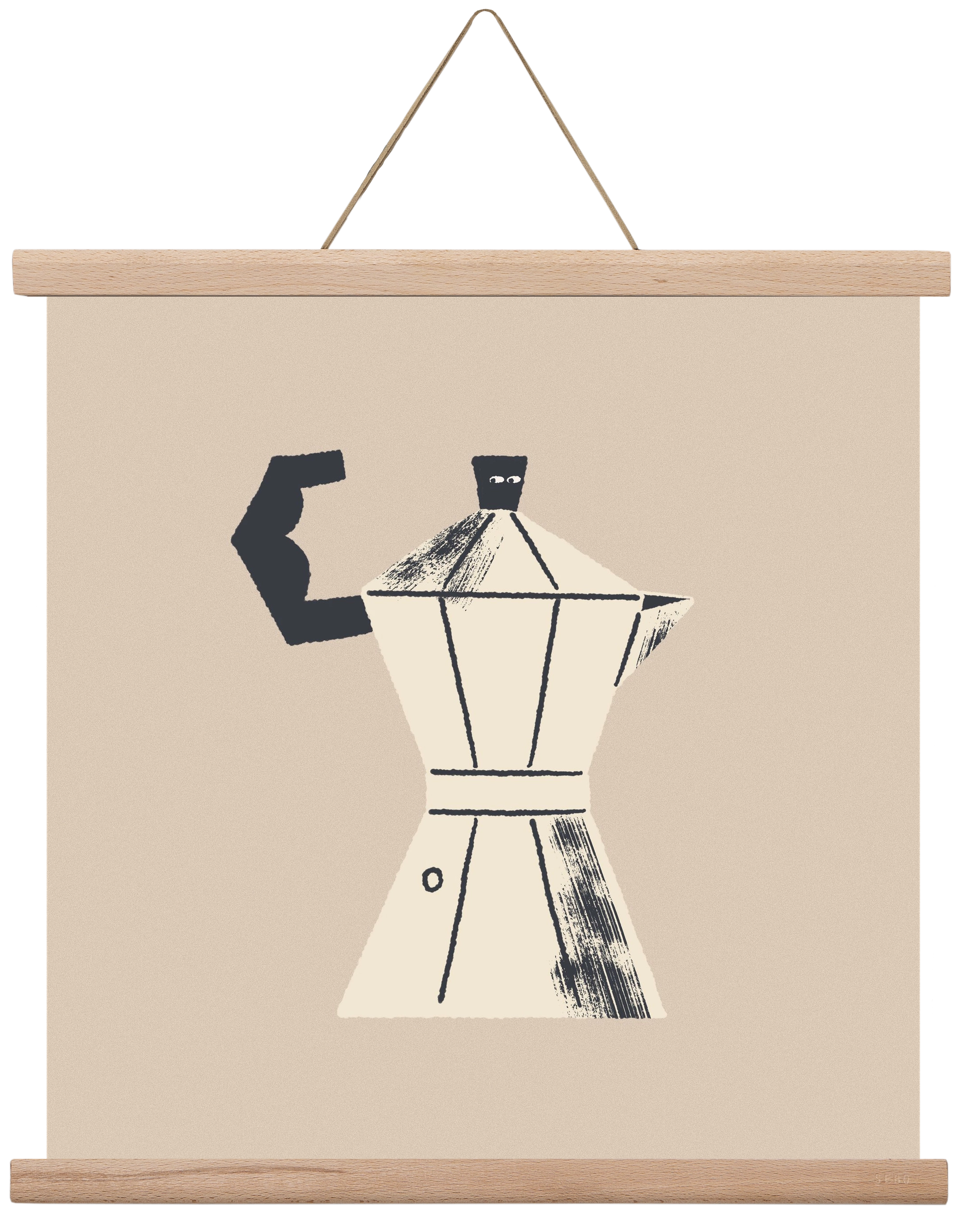 Strong Coffee, 40x40 cm (40x40 cm), Tölgy akasztó