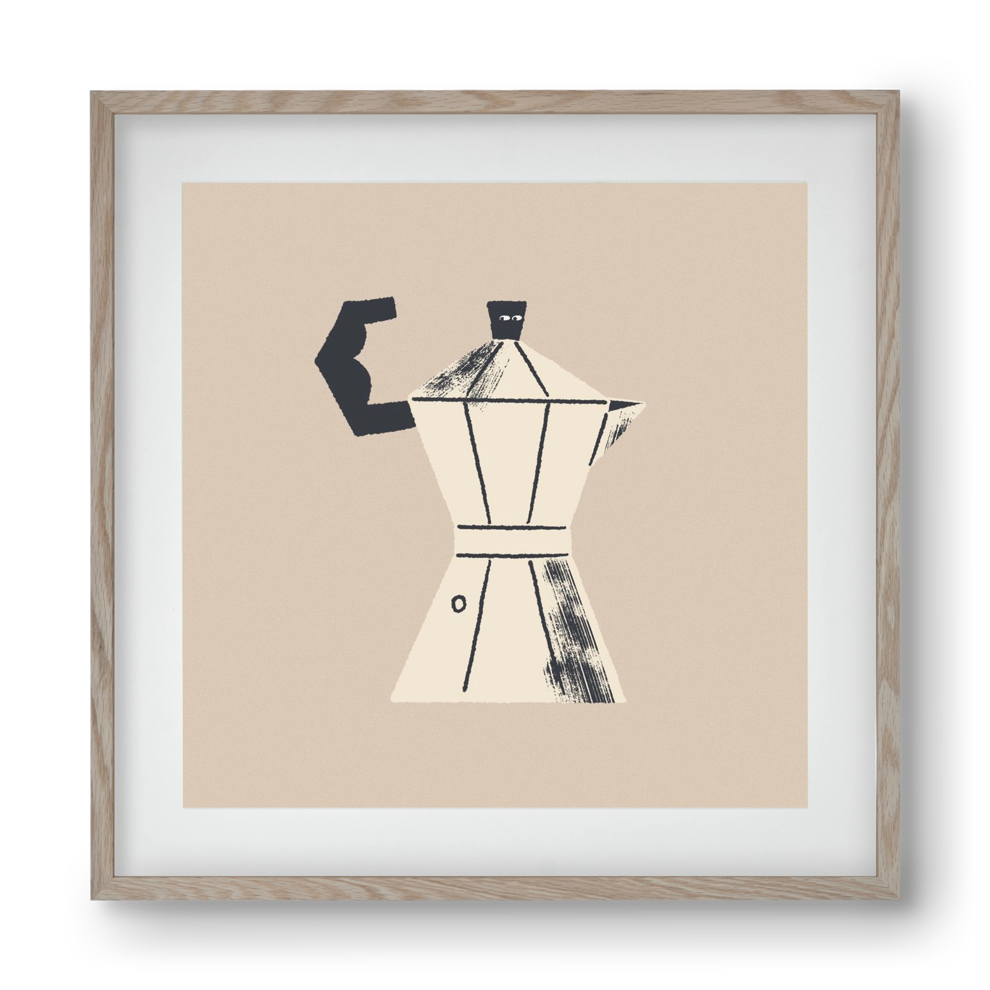 Strong Coffee, 40x40 cm (30x30 cm), Tölgy keret, paszpartuval