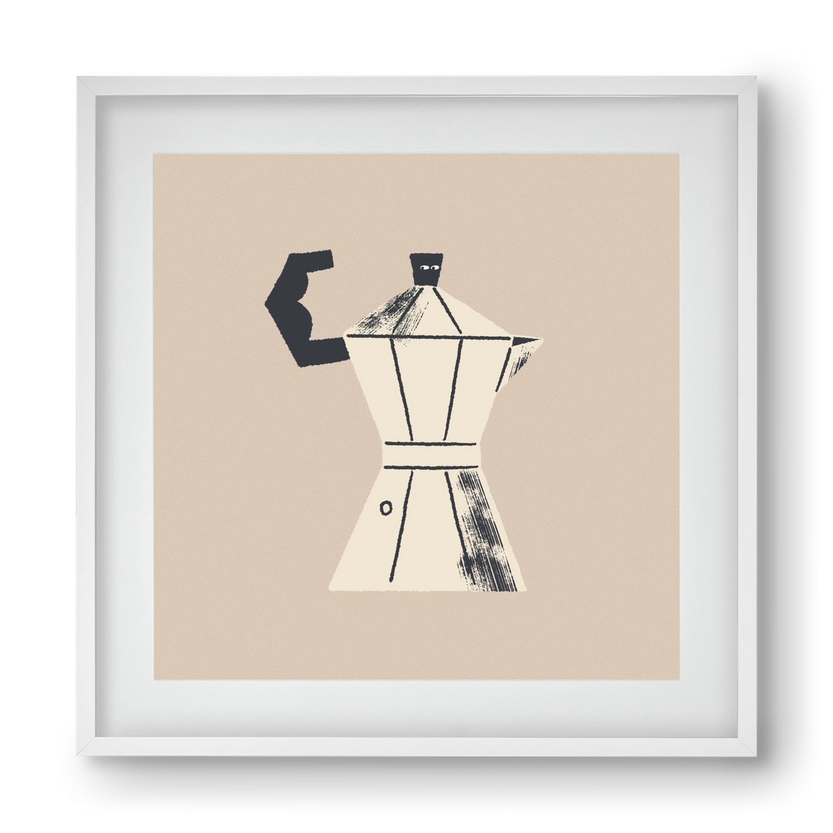 Strong Coffee, 40x40 cm (30x30 cm), Fehér keret, paszpartuval